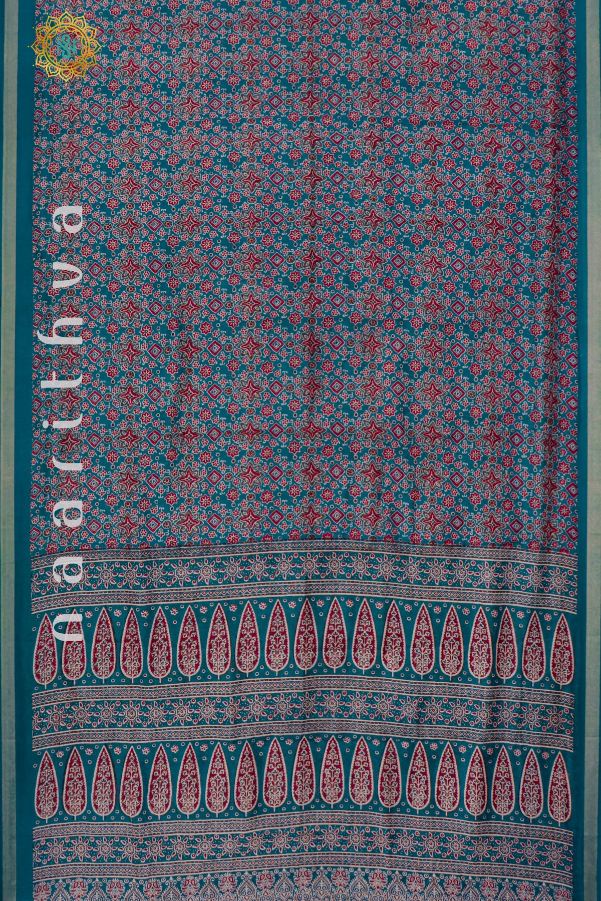 PEACOCK BLUE - CHANDERI SILK COTTON