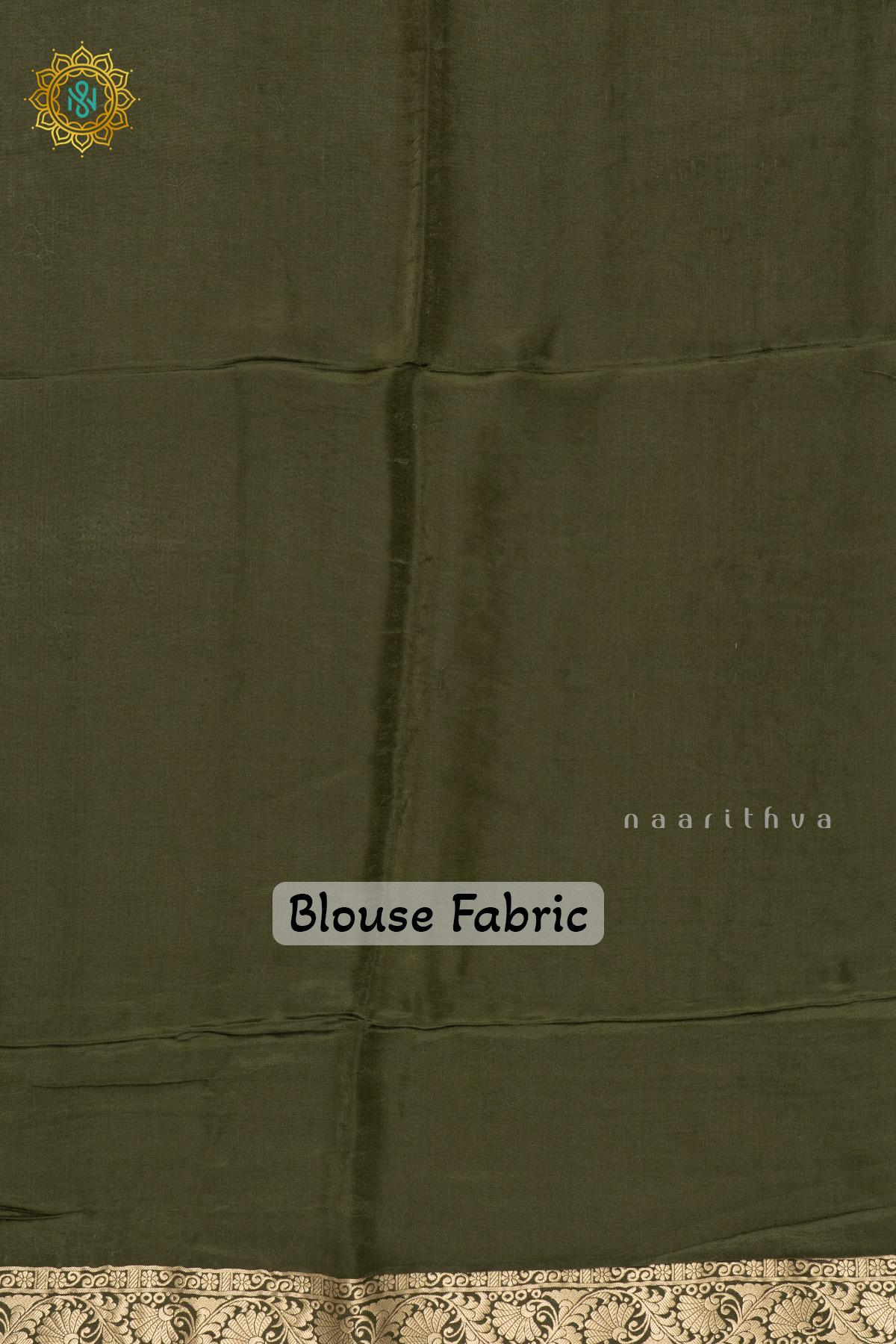 YELLOW  WITH OLIVE GREEN - SATIN CREPE