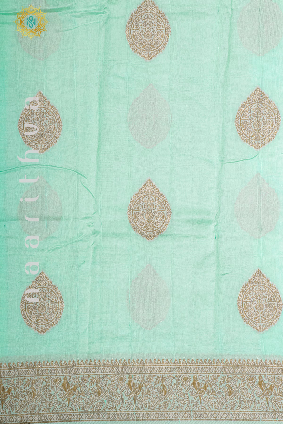 AQUA GREEN - SEMI RAW SILK