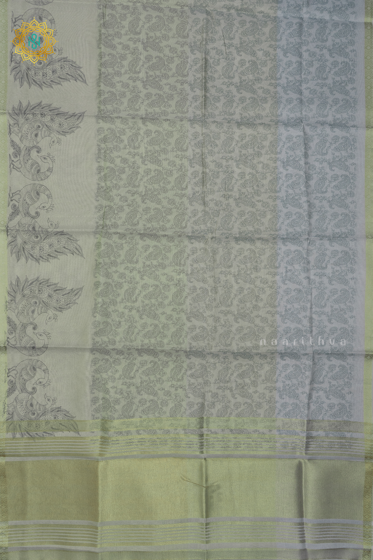AQUA GREEN WITH OLIVE GREEN - SEMI TISSUE
