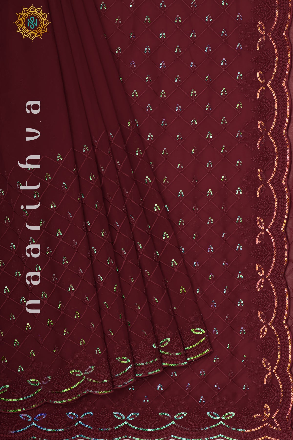 MAROON - DESIGNER GEORGETTE