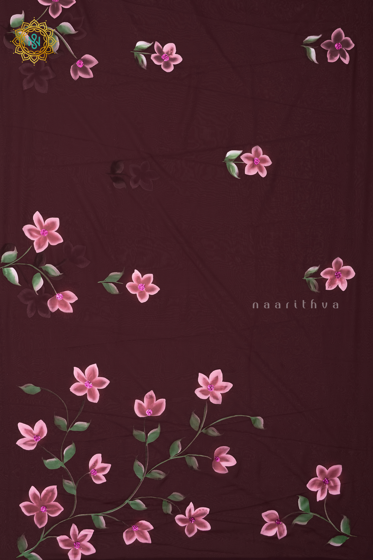 WINE - ORGANZA HAND PAINTED