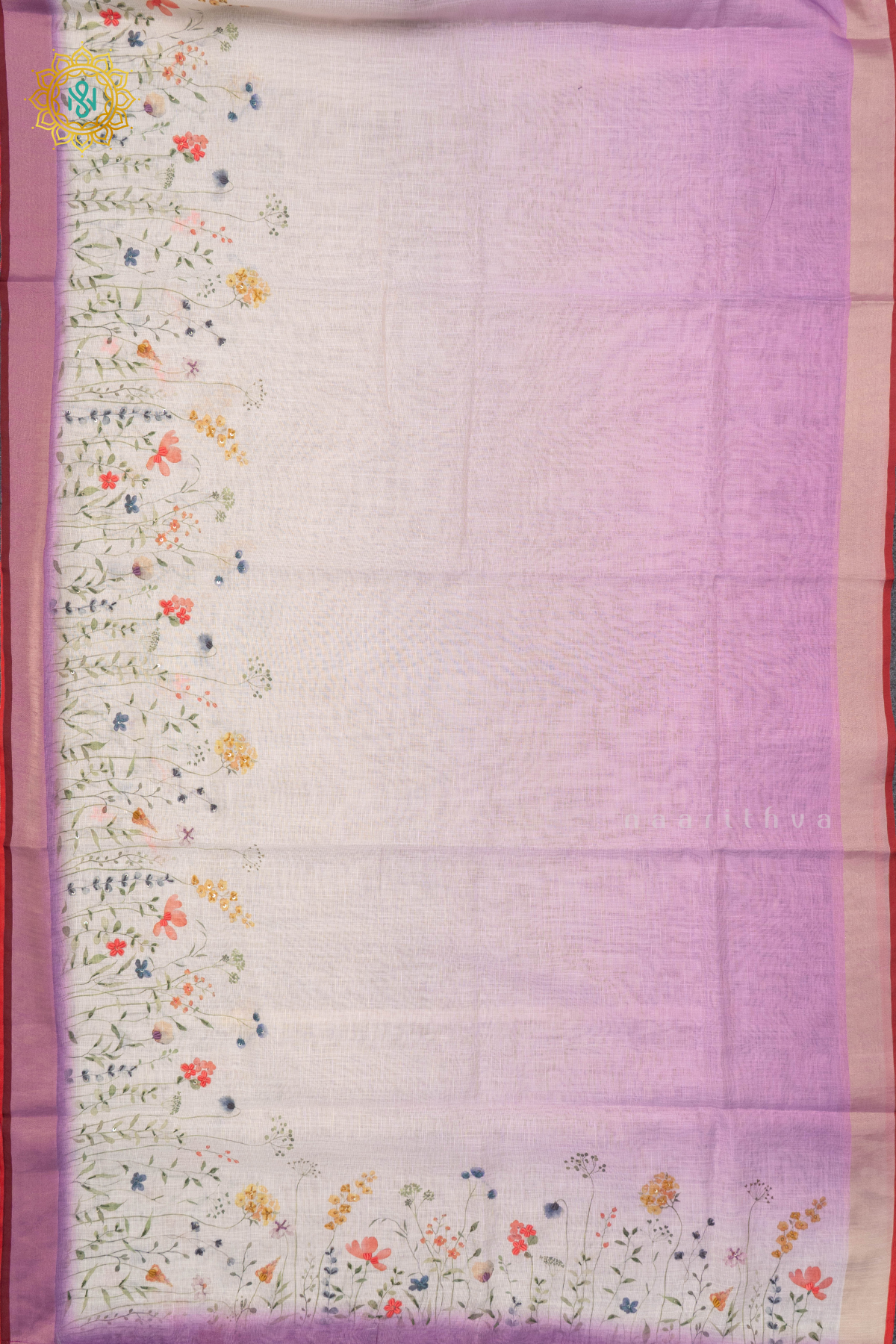 WHITE WITH LAVENDER - LINEN TISSUE