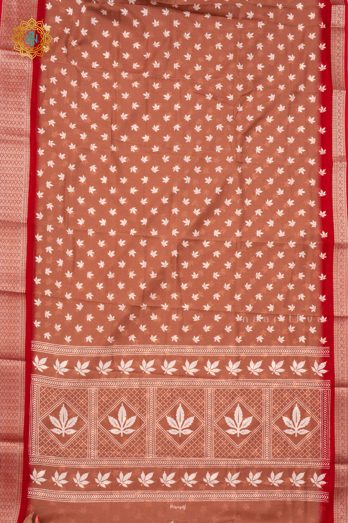 MAUVE WITH RED - SOFT COTTON