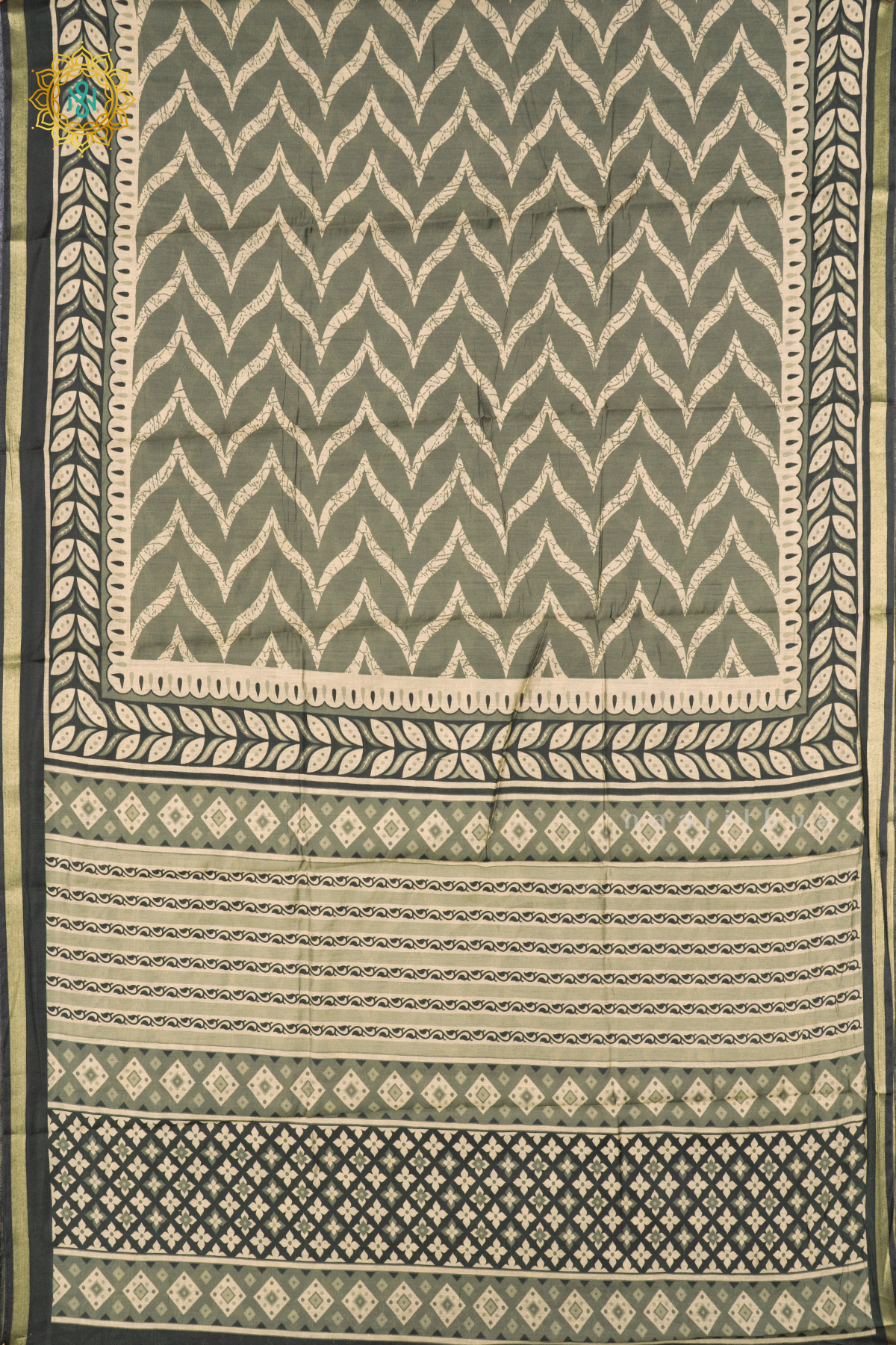 LIGHT GREEN WITH OLIVE GREEN - SOFT COTTON