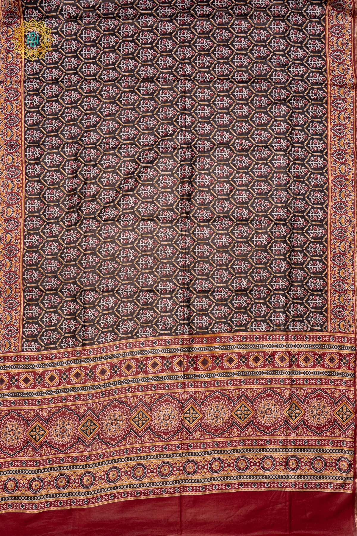 BLACK WITH MAROON - VISCOSE COTTON