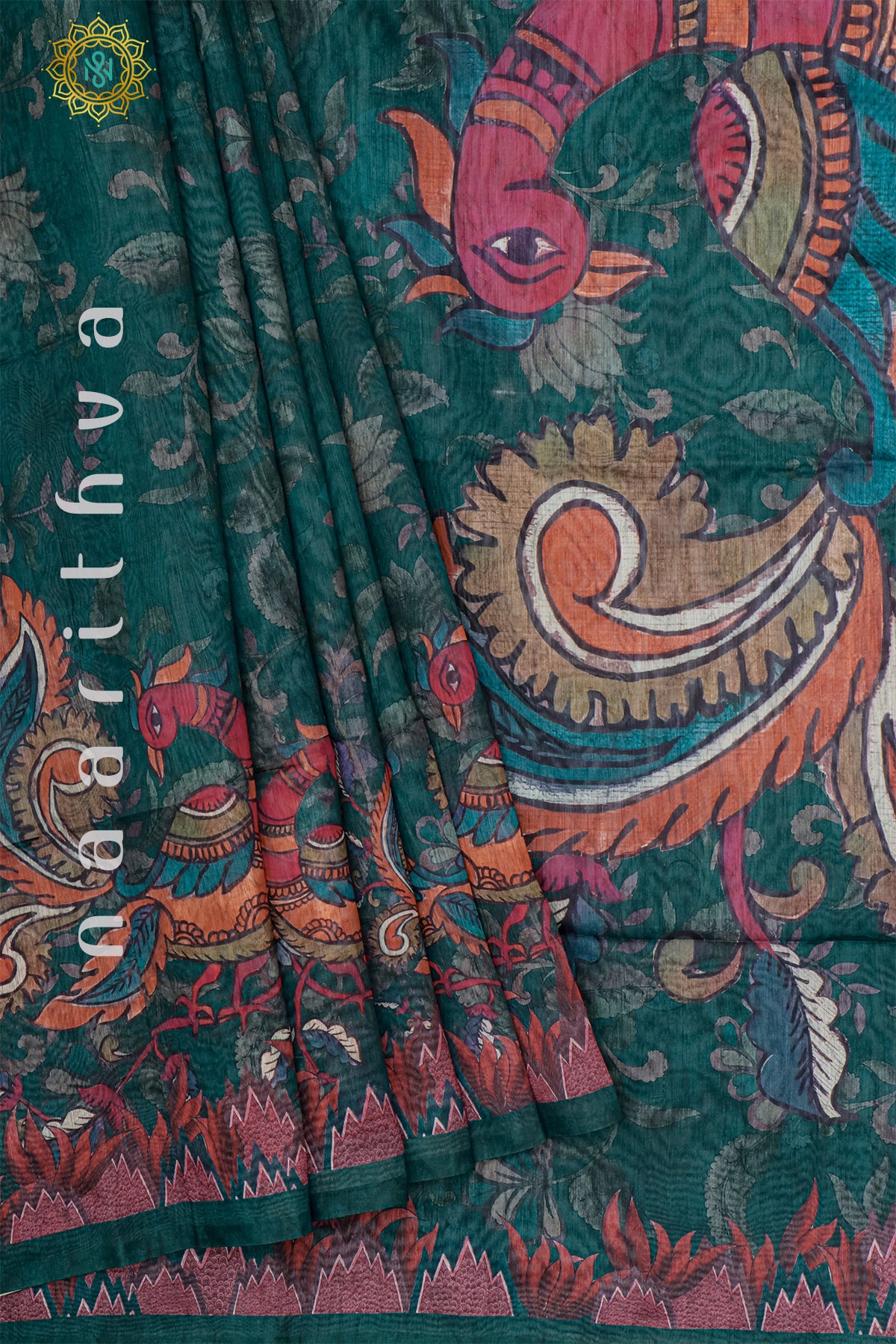 PEACOCK GREEN - CHANDERI SILK COTTON