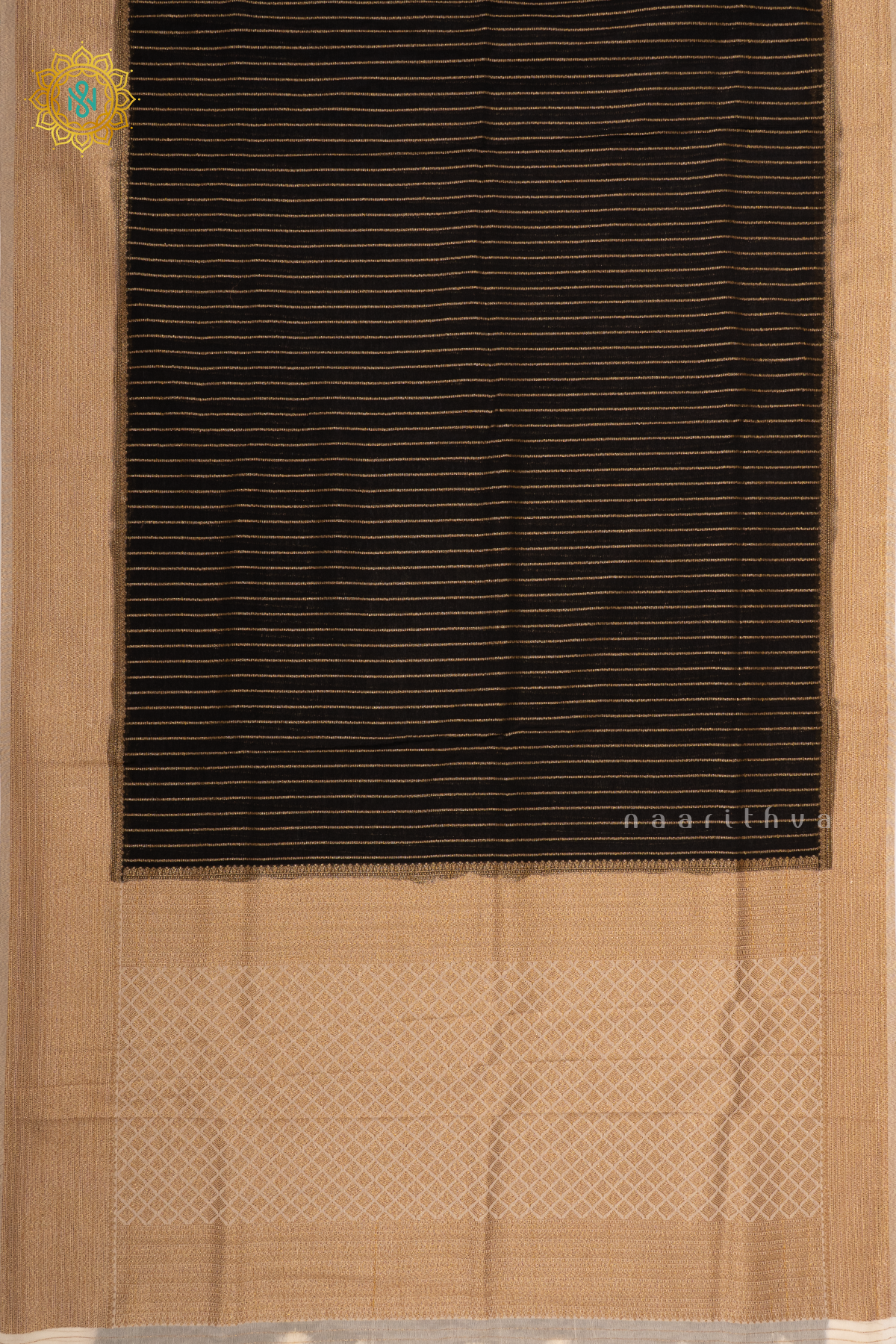 BLACK WITH WHITE - SEMI CREPE GEORGETTE