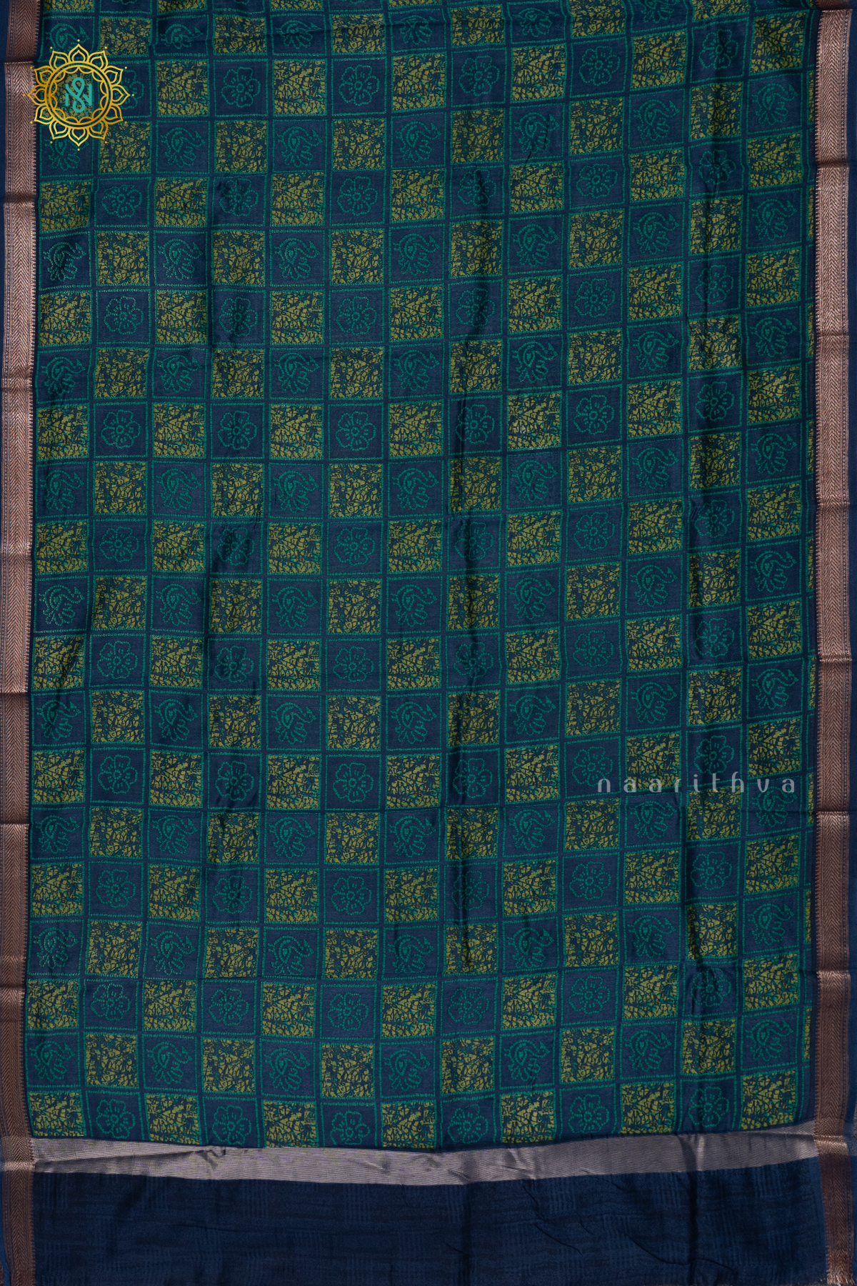 NAVY BLUE - CHANDERI SLK COTTON