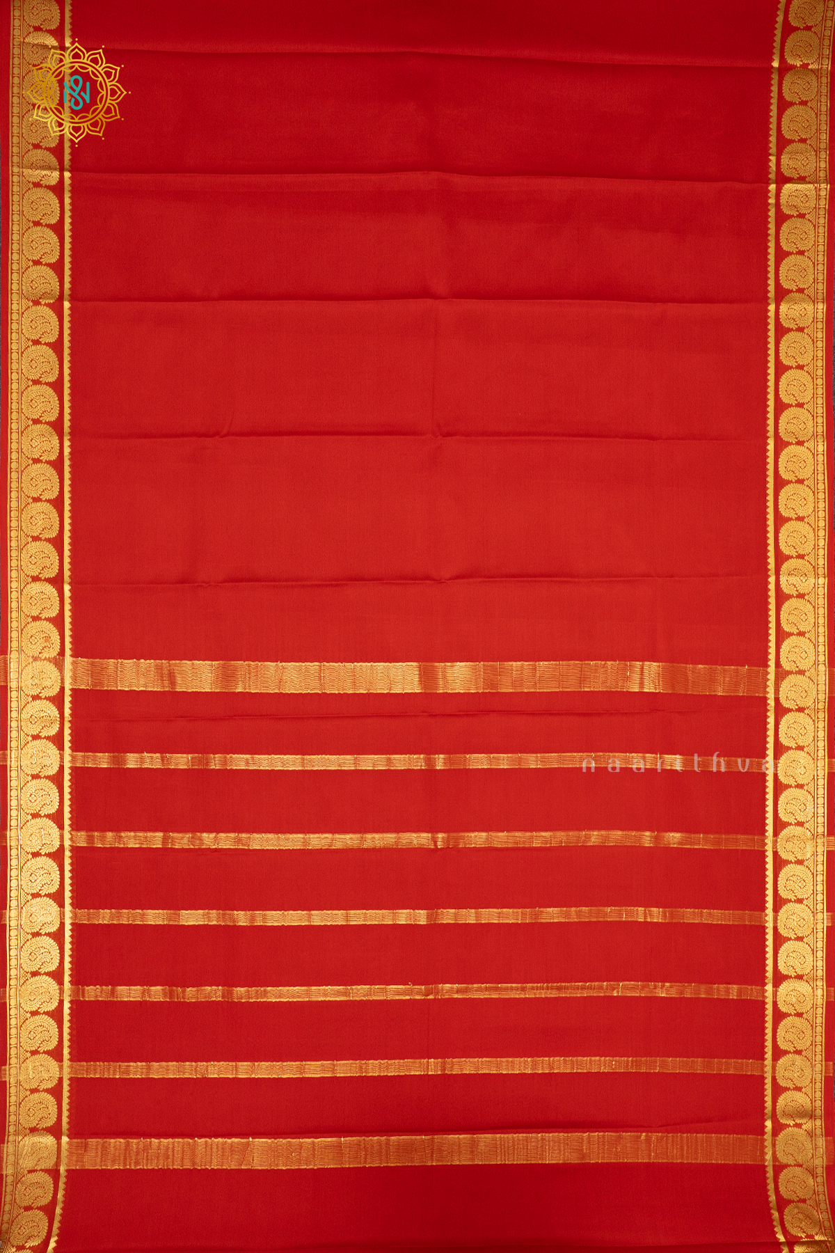 ORANGISH RED - PURE MYSORE CREPE SILK