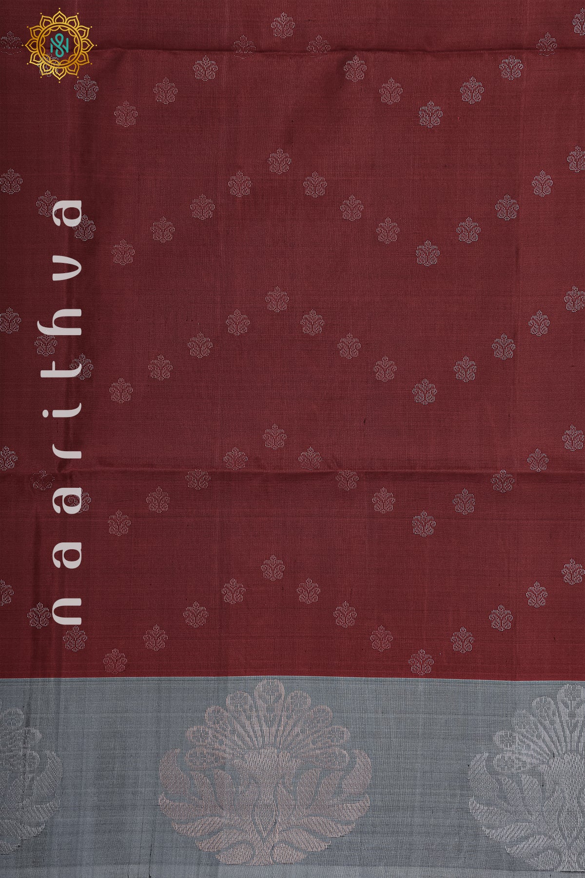 MAROON WITH GREY - PURE KANJIVARAM SOFT SILK