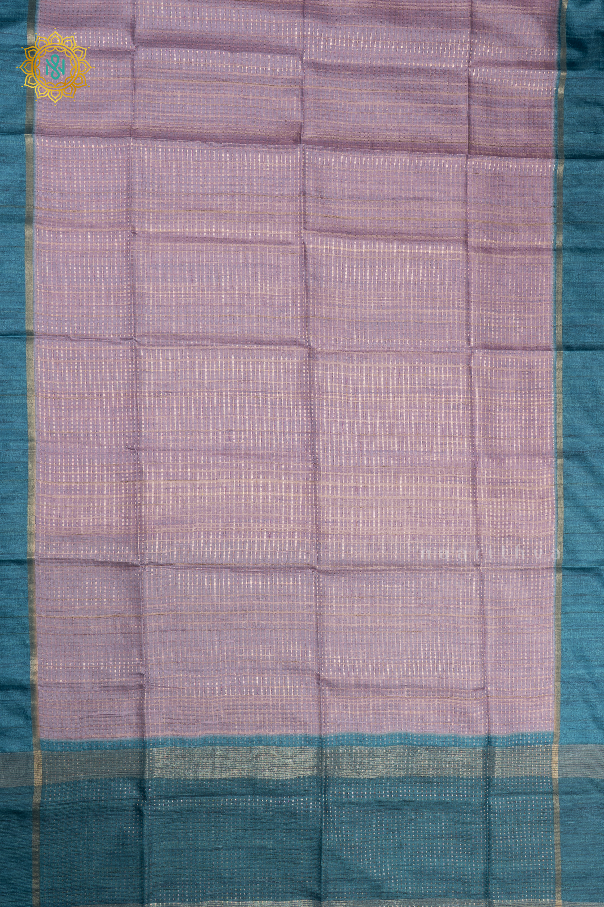 LAVENDER WITH BLUE - SEMI TUSSAR SILK
