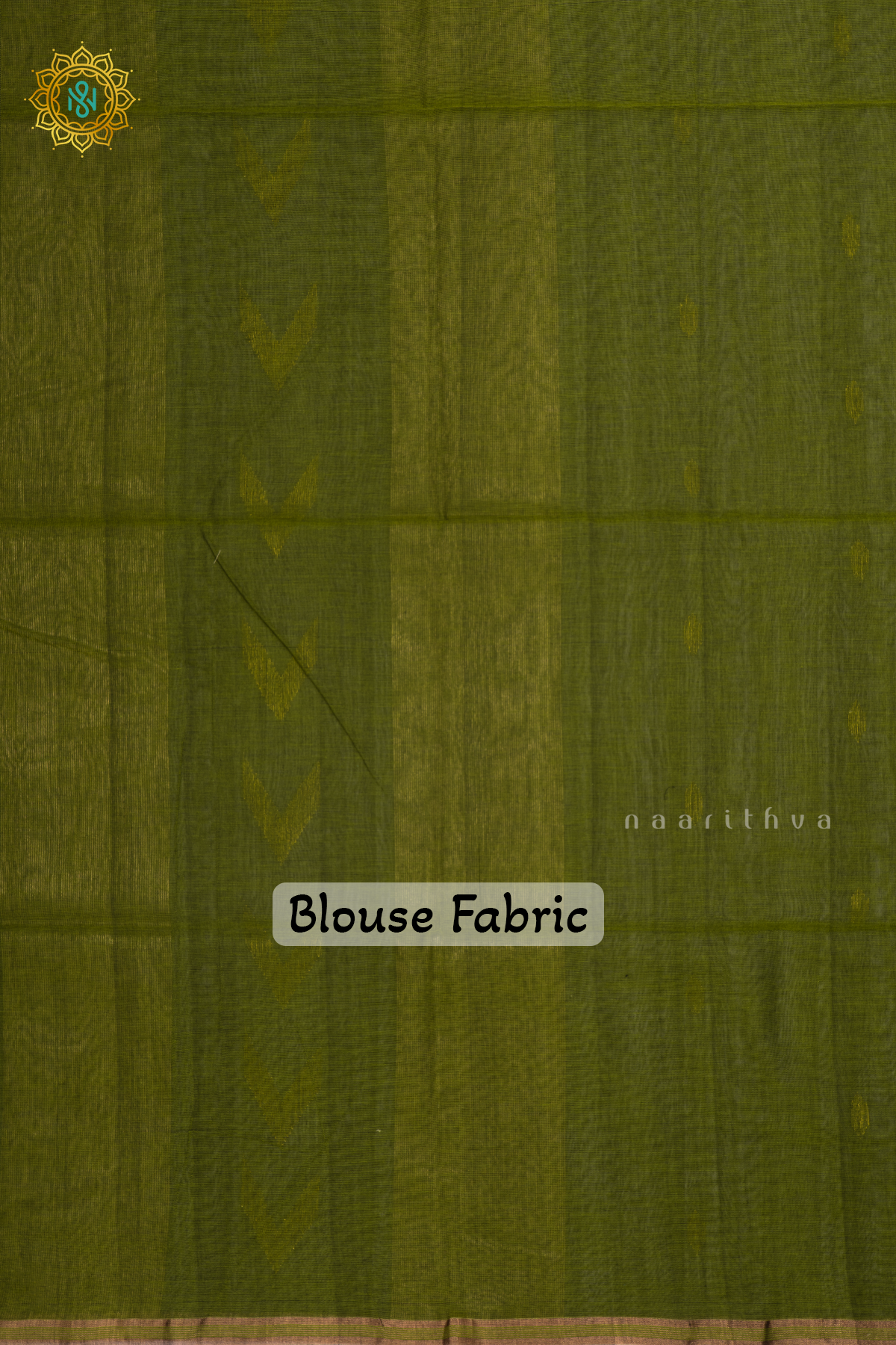 Olive Green  Mul Cotton Saree With Thread Woven Buttas On The Body And Contrast Border