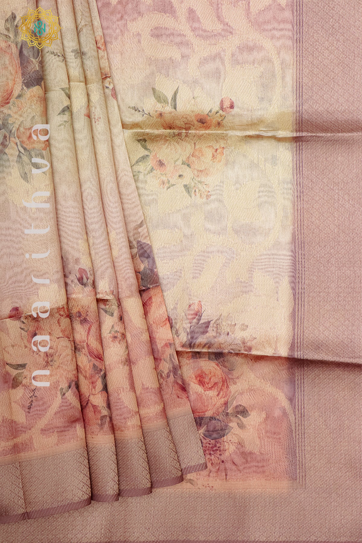 DUAL SHADE OF PEACH - TISSUE SILK