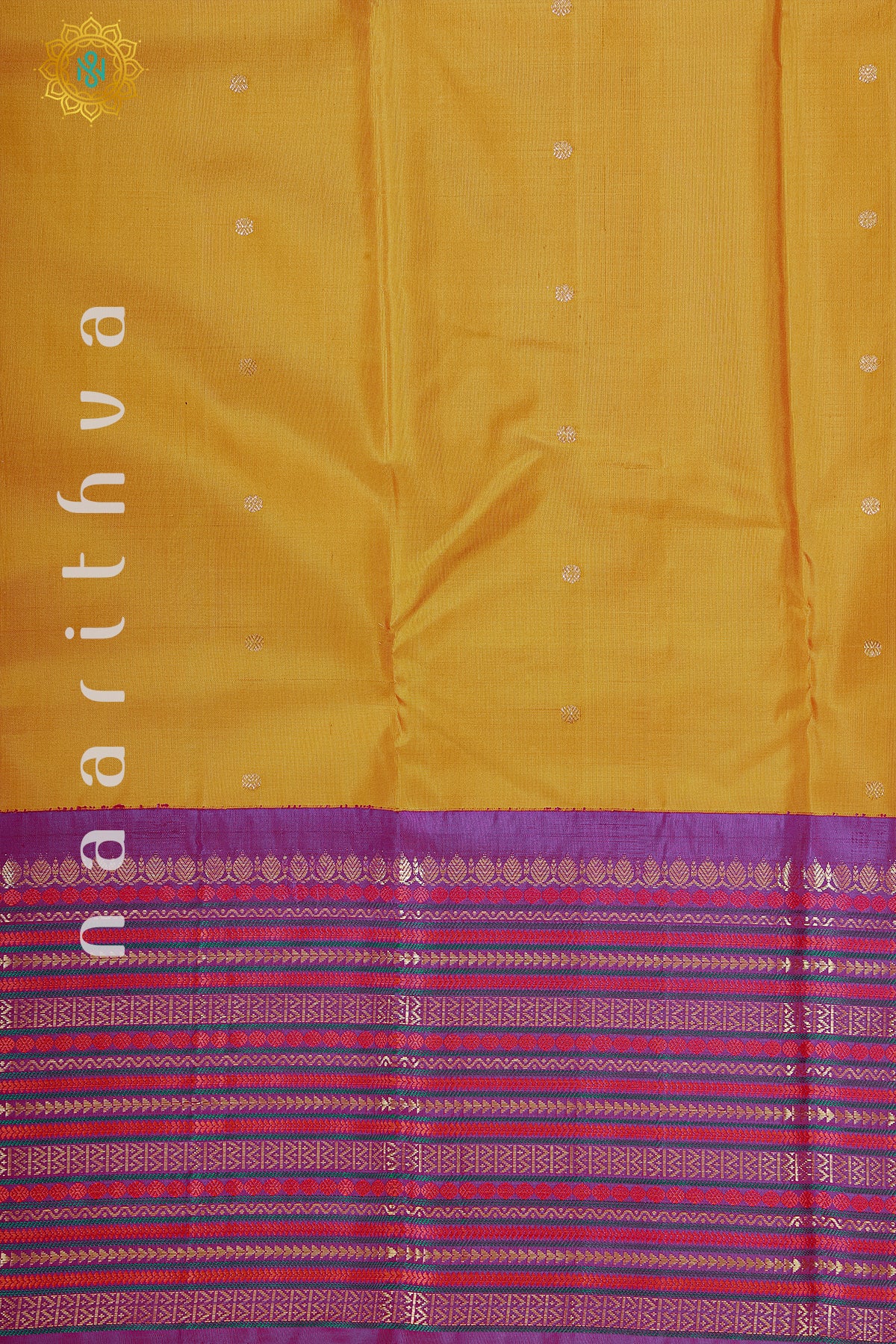 YELLOW WITH PURPLE - PURE KANJIVARAM SILK