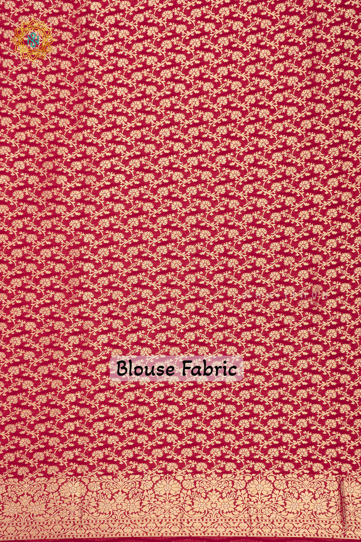 NAVY BLUE WITH RED - SEMI GEORGETTE
