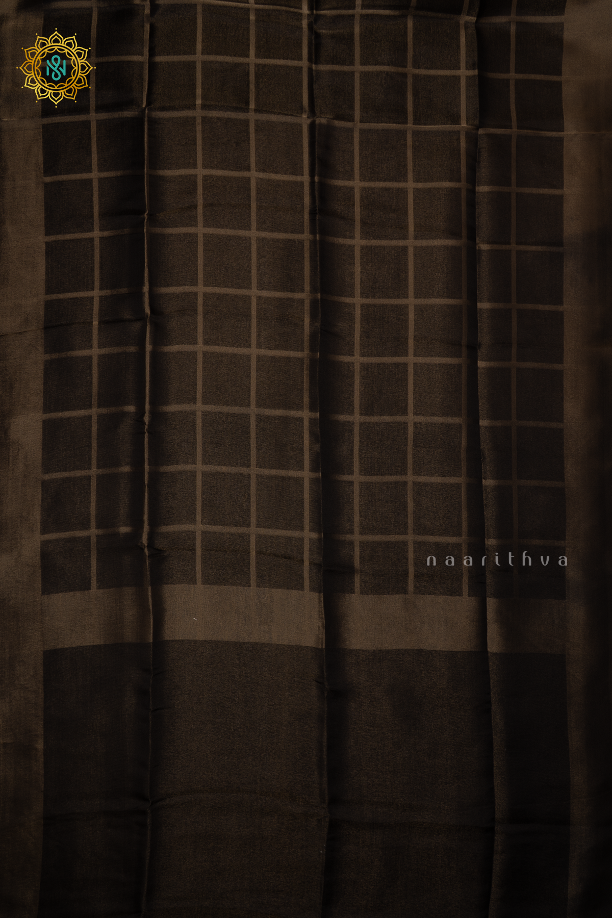 Black Semi Tissue Saree With Plain Tissue Body And Border