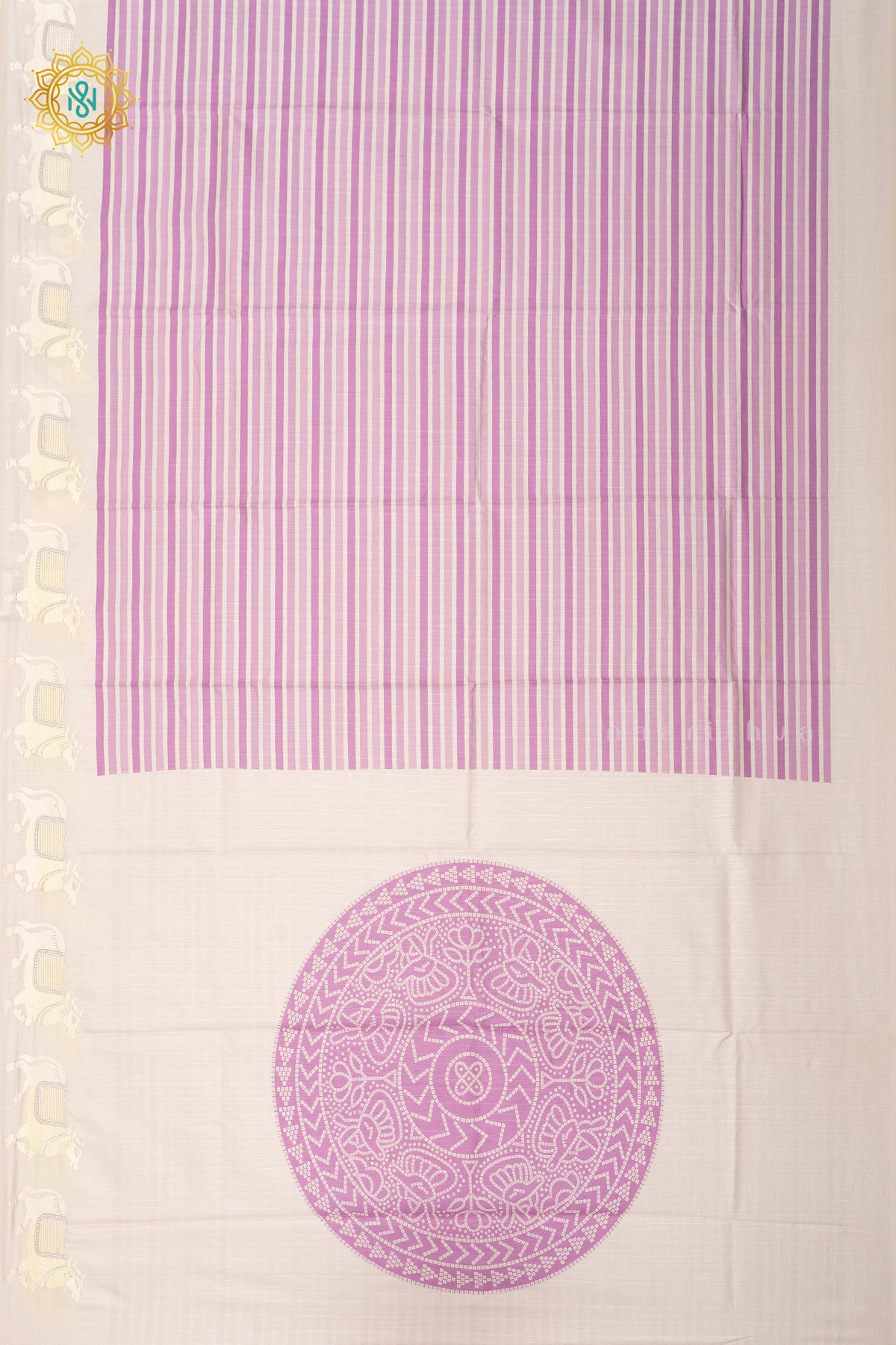 LIGHT PINK WITH WHITE - MOONGA TUSSAR