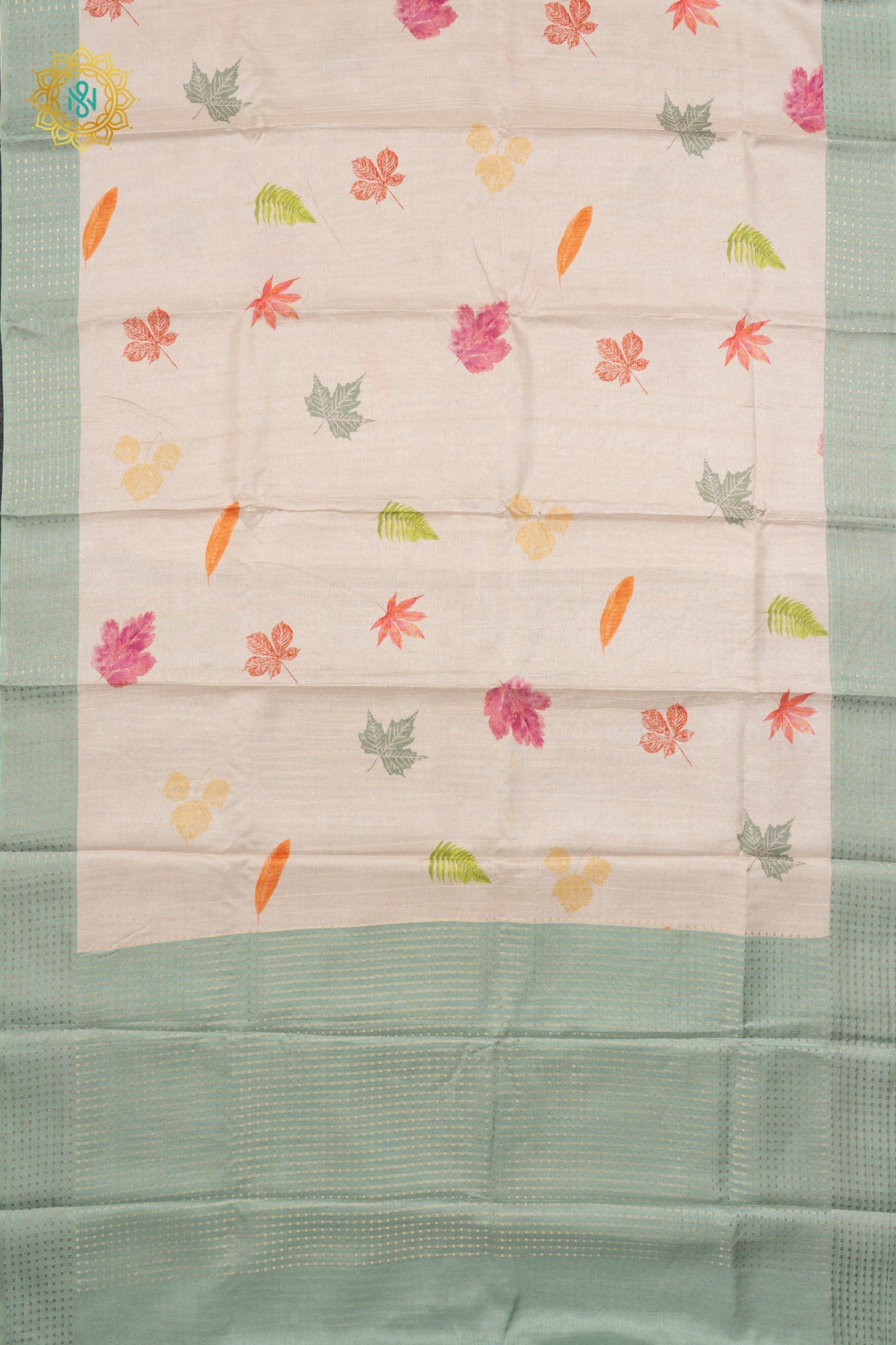 OFF WHITE WITH PISTA GREEN - KOTHA TUSSAR