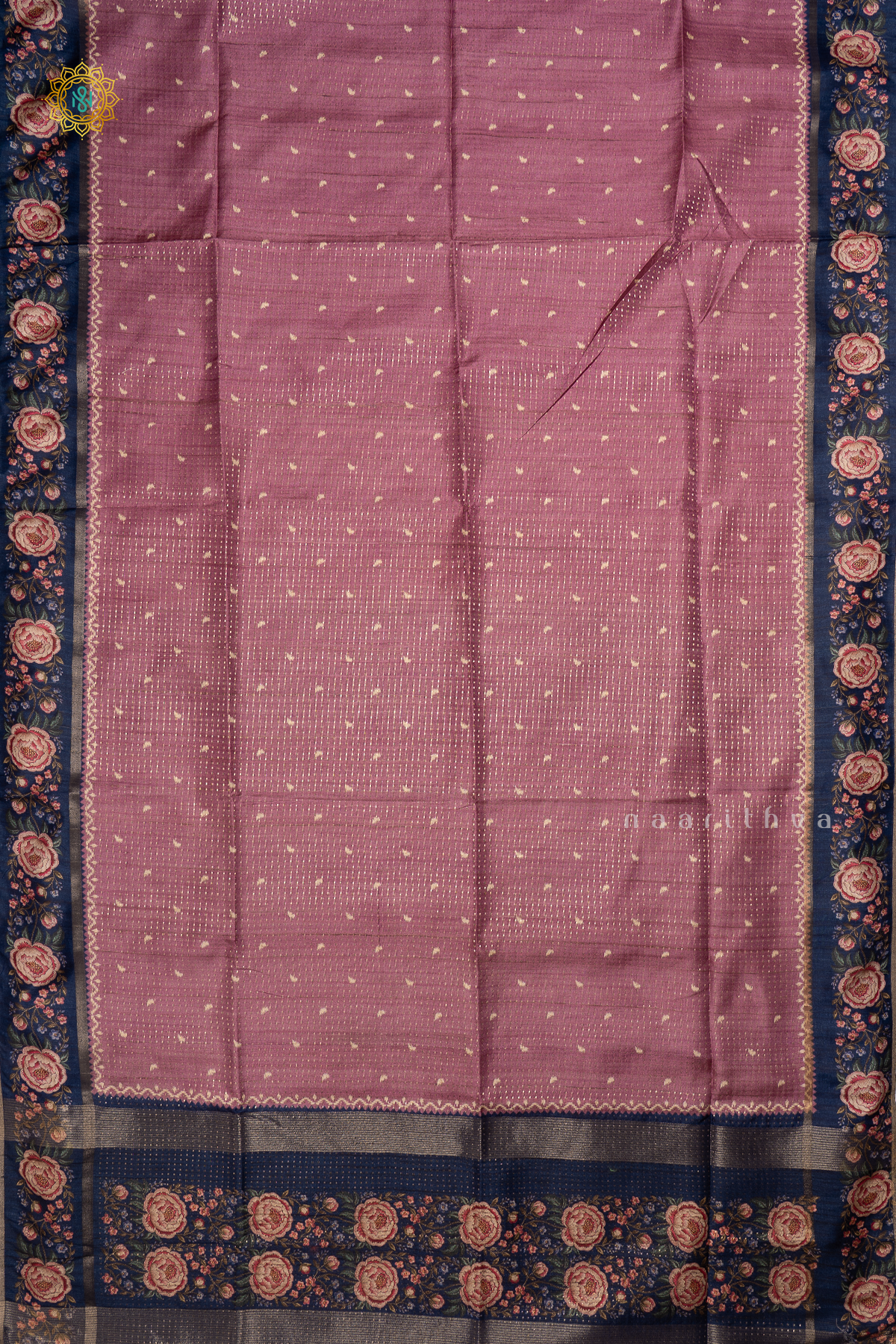 ROUGE PINK BLUE - SEMI TUSSAR SILK