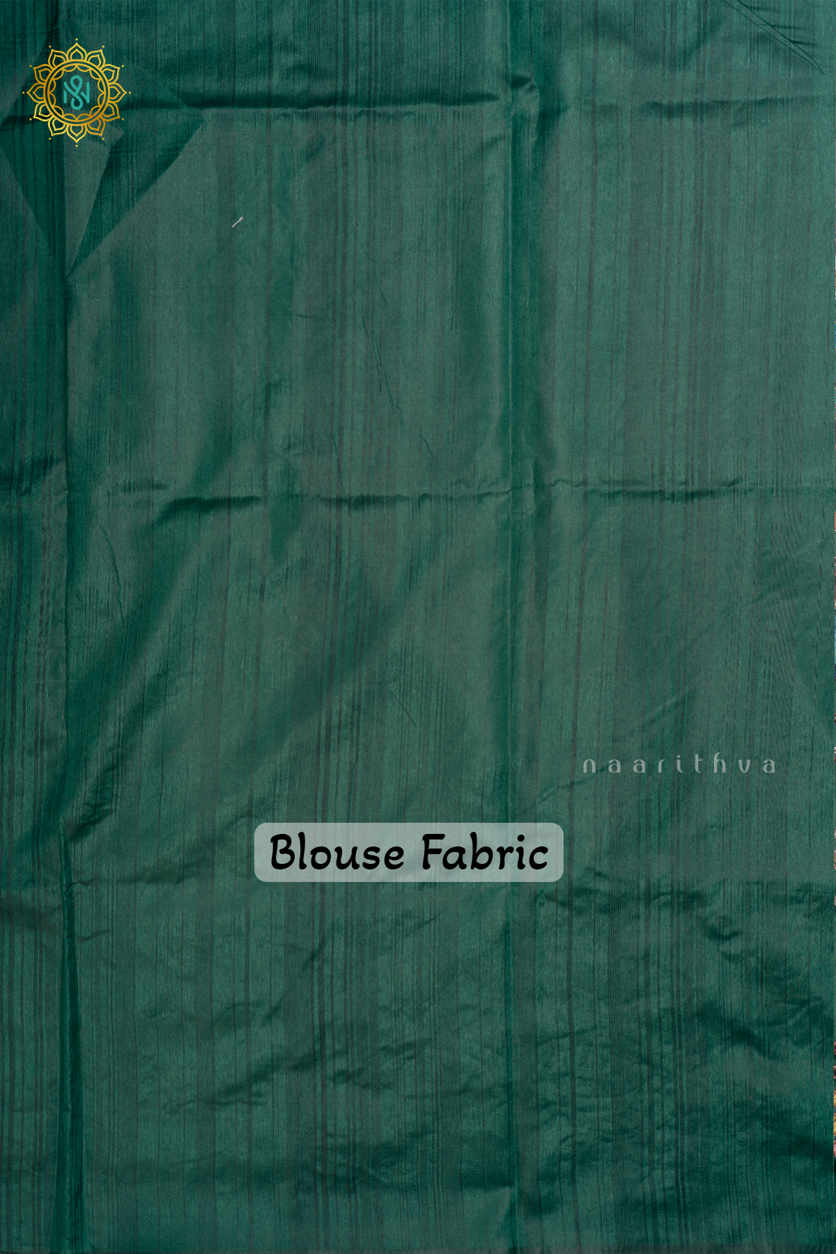 BOTTLE GREEN - SEMI TUSSAR SILK SAREE WITH APPLIQUE WORK AND DUAL BLOUSE