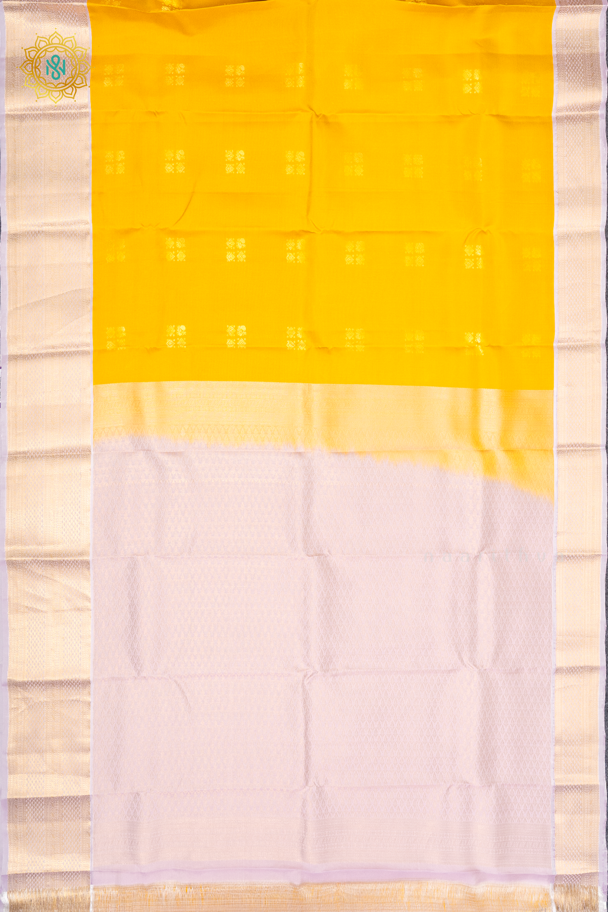 YELLOW WITH LIGHT LAVENDER - PURE MIX KANJIVARAM