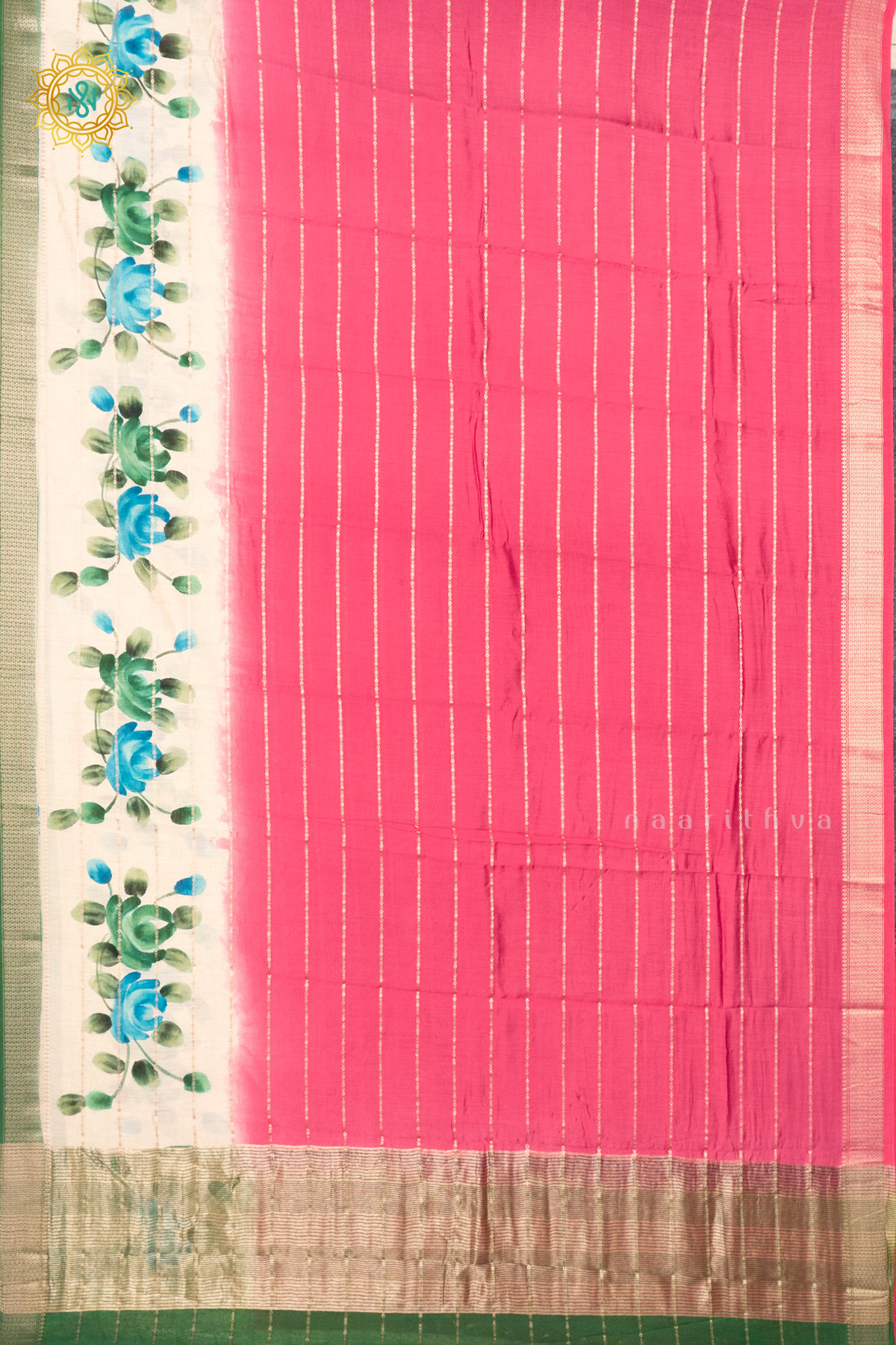 LIGHT PINK WITH GREEN - BUTTER CREPE