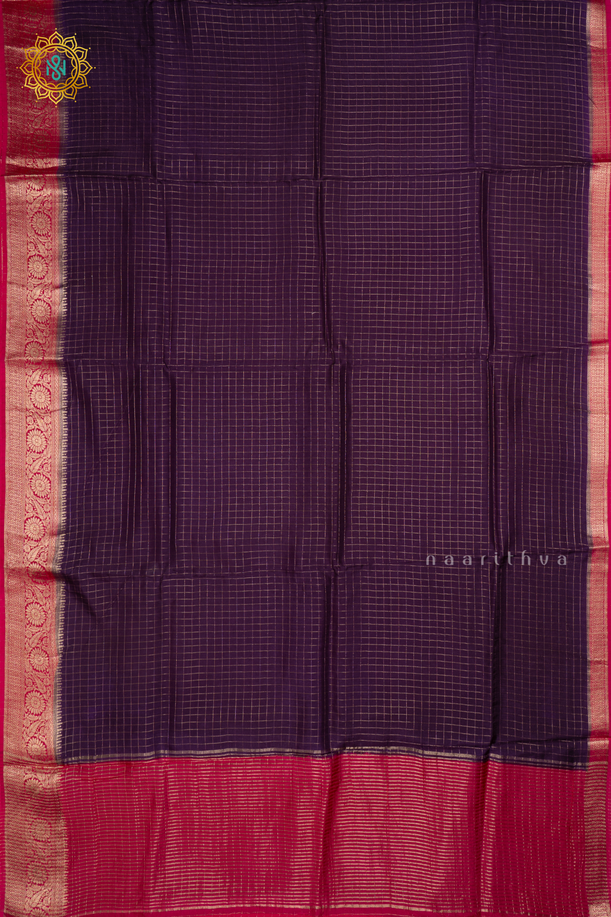 Purple With Pink - Semi Crepe Silk Saree