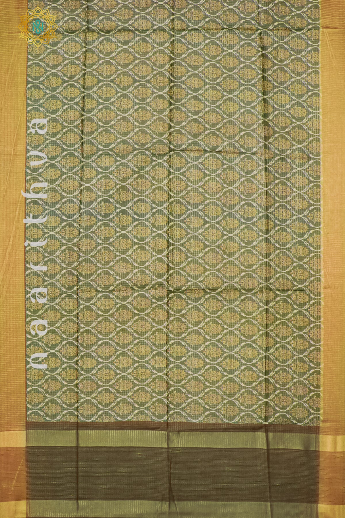 OLIVE GREEN - SEMI TUSSAR SILK