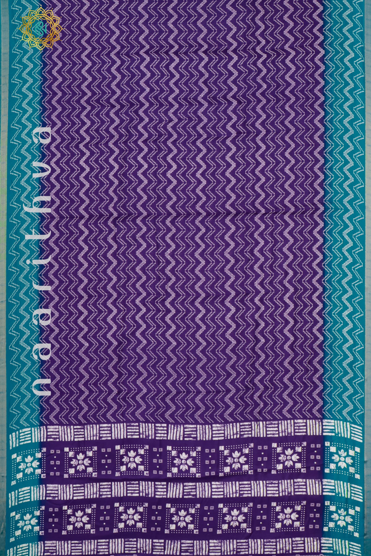 PURPLE WITH SKY BLUE - SEMI GEORGETTE