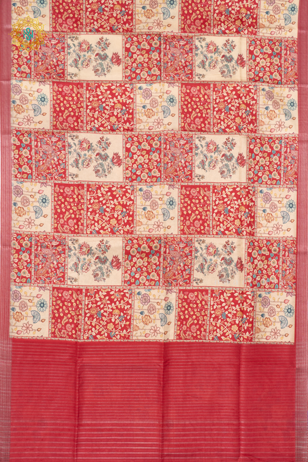 RED - SEMI TUSSAR SILK