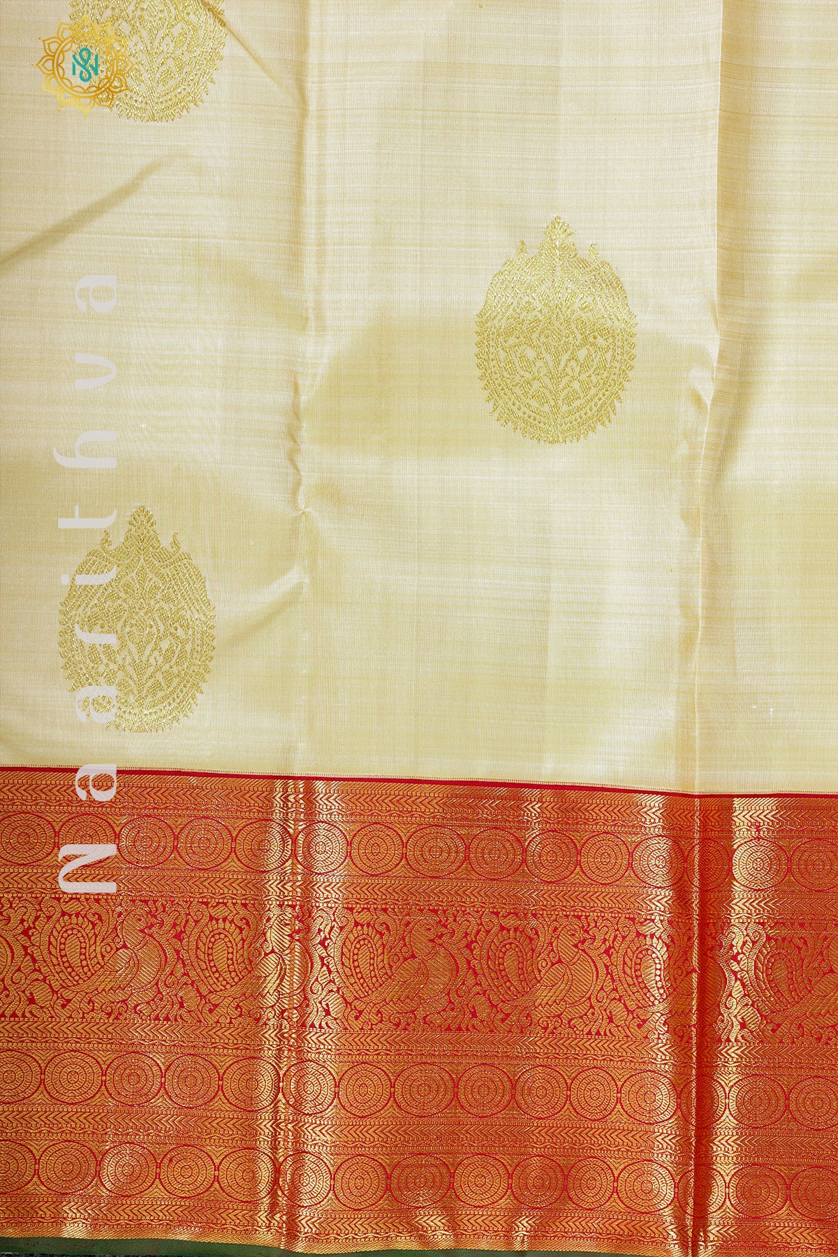 CREAM WITH MAGENTA - PURE KANJIVARAM SILK