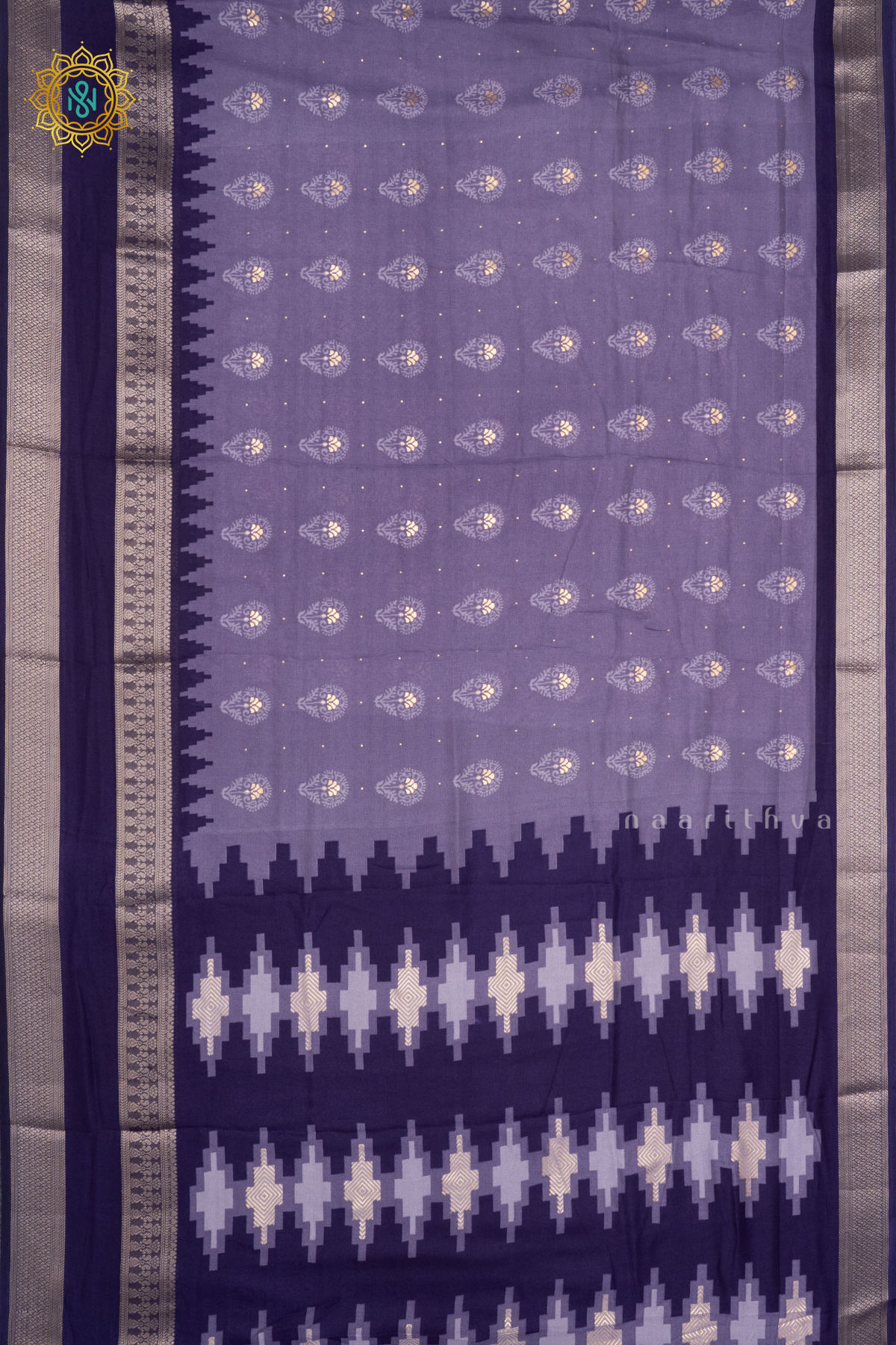 LAVENDER WITH PURPLE - SEMI GEORGETTE