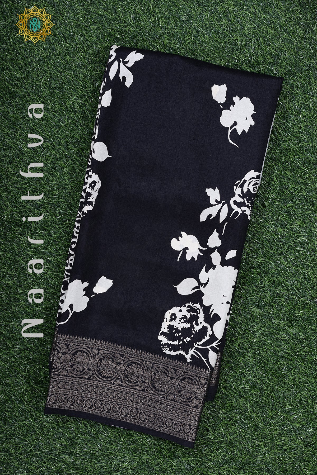 BLACK - CASUAL WEAR PRINTED BUTTER CREPE