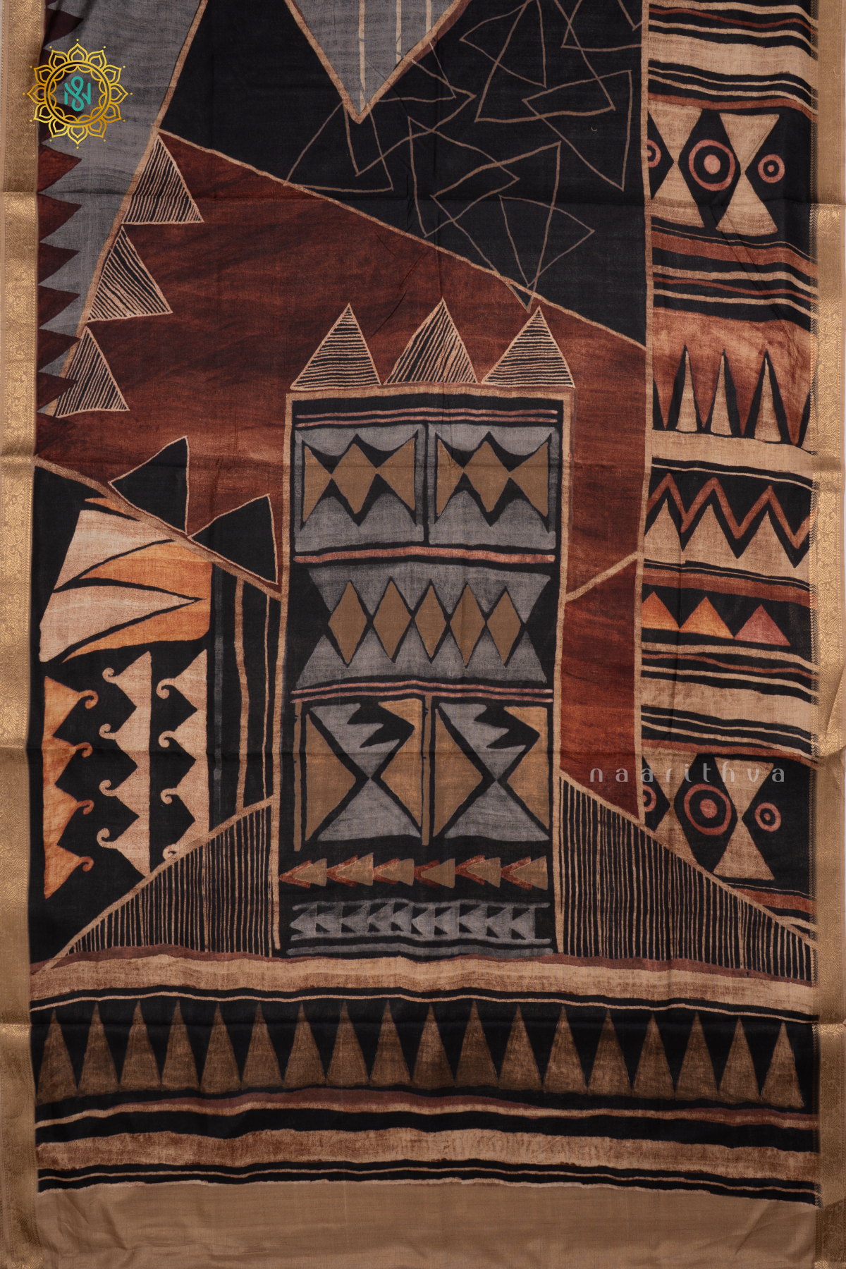 BLACK WITH LIGHT BISCUIT - LINEN TUSSAR