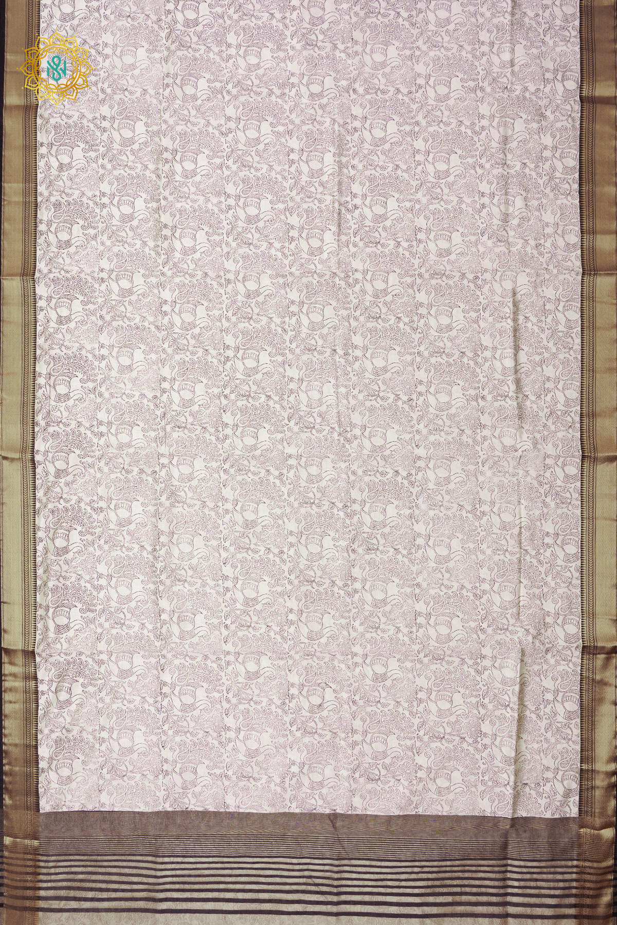 WHITE WITH BLACK - CHANDERI SILK COTTON