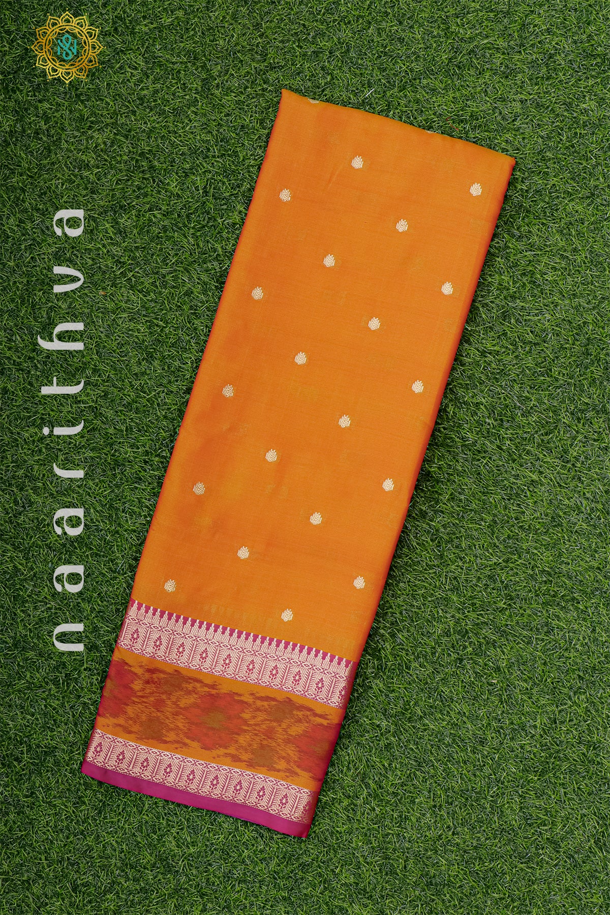 ORANGE WITH PINK - SEMI KANCHI