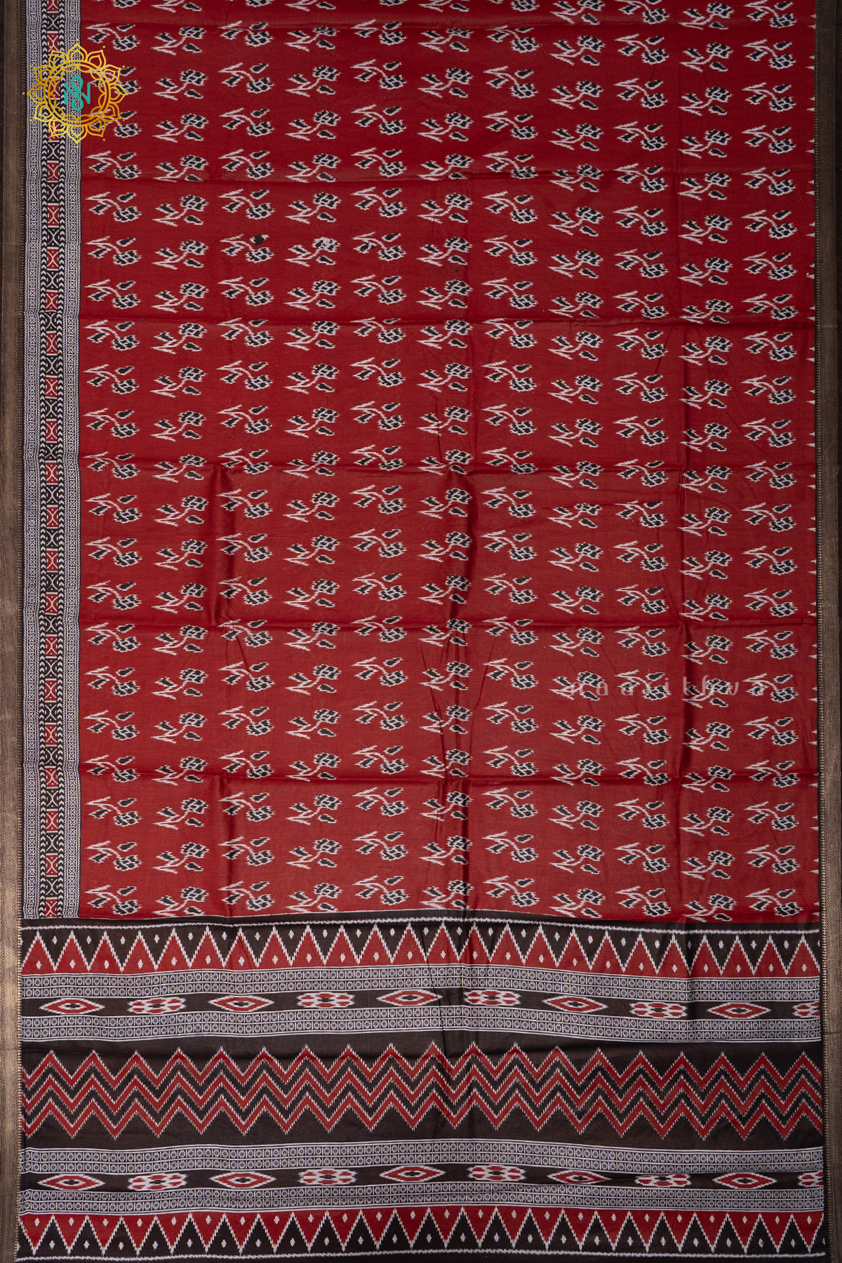 MAROON WITH BROWN - VISCOSE COTTON