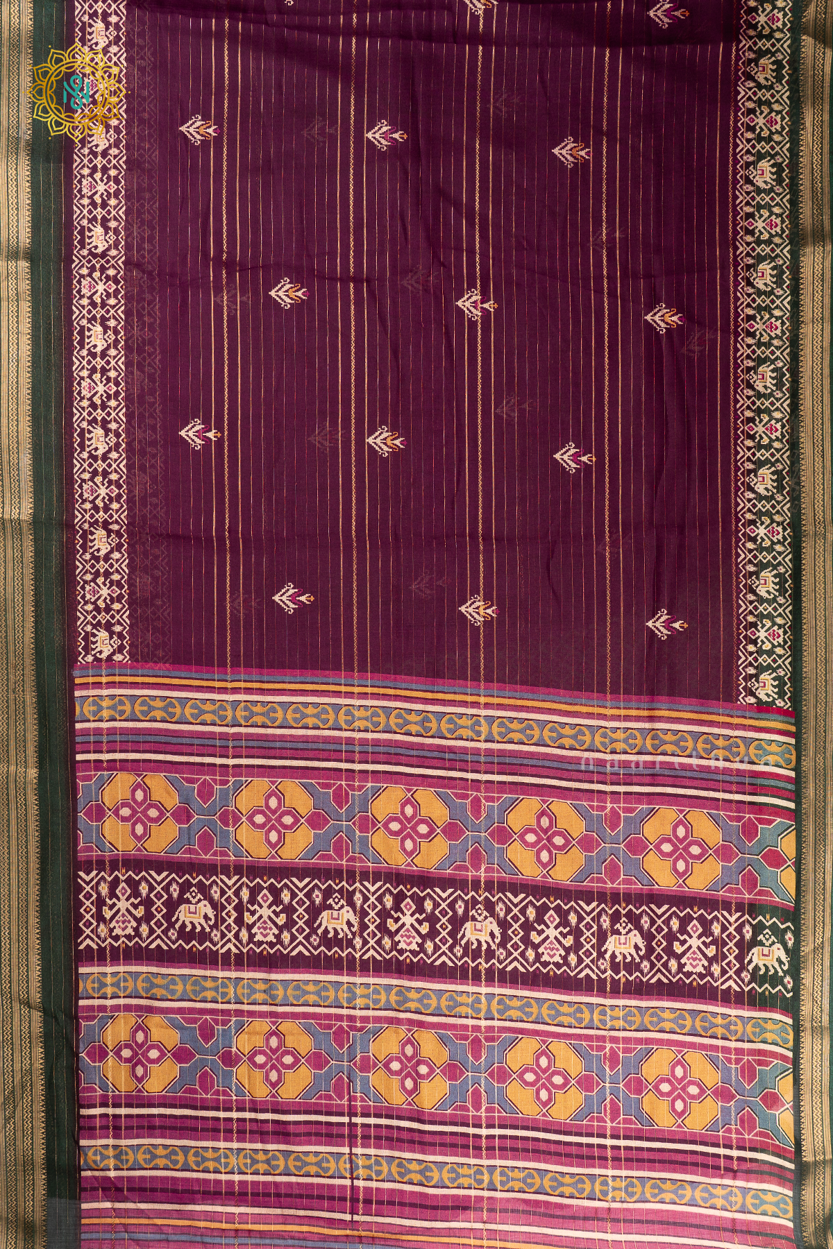 WINE WITH BOTTLE GREEN - SEMI GEORGETTE