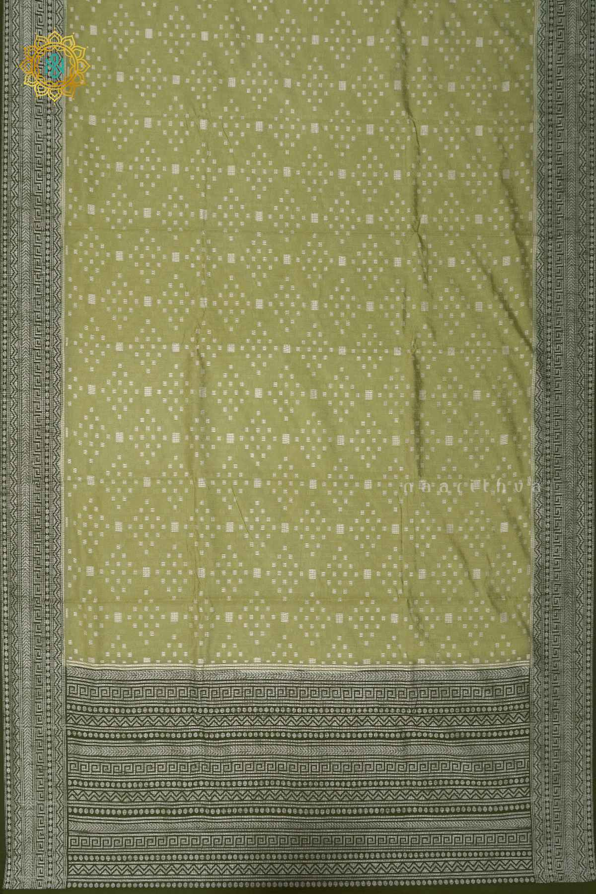 SAGE GREEN WITH OLIVE GREEN - JUTE COTTON