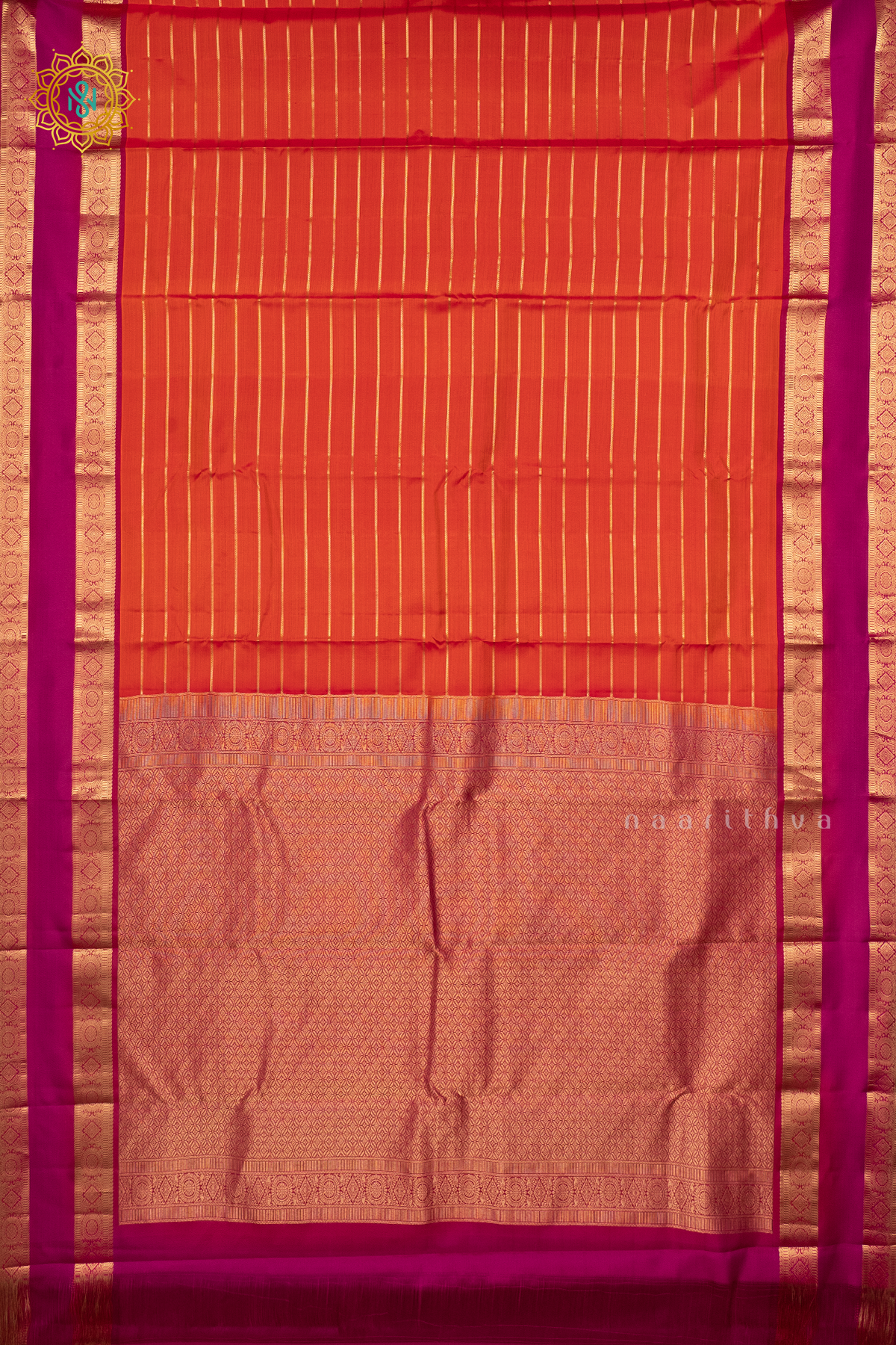 ORANGE WITH PINK - PURE KANJIVARAM SILK