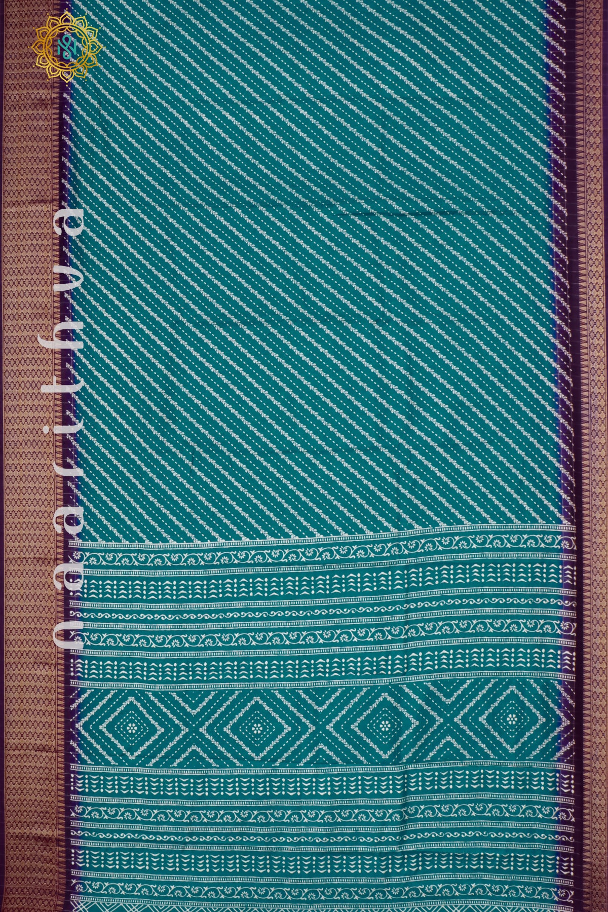 SKY BLUE WITH PURPLE - DOLA SILK