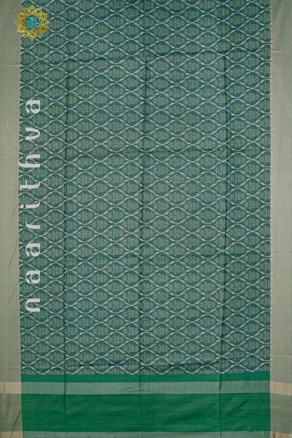 BOTTLE GREEN - SEMI TUSSAR SILK