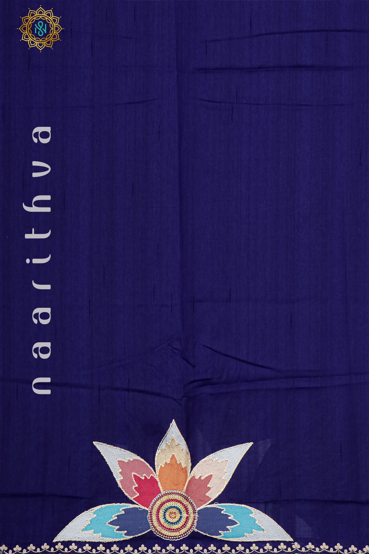 BLUE - SEMI TUSSAR SILK WITH EMBROIDERY