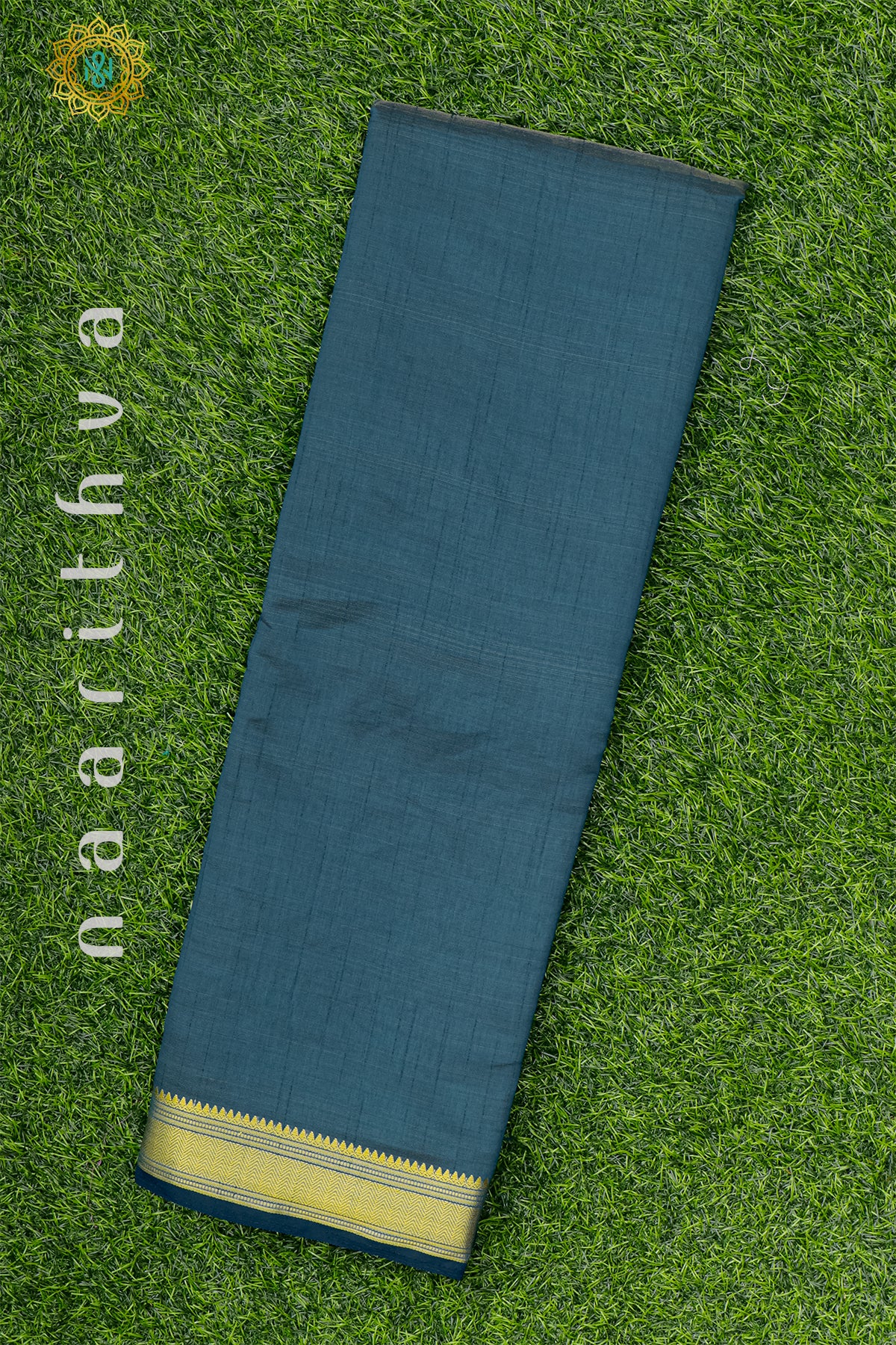 PEACOCK BLUE - SEMI RAW SILK