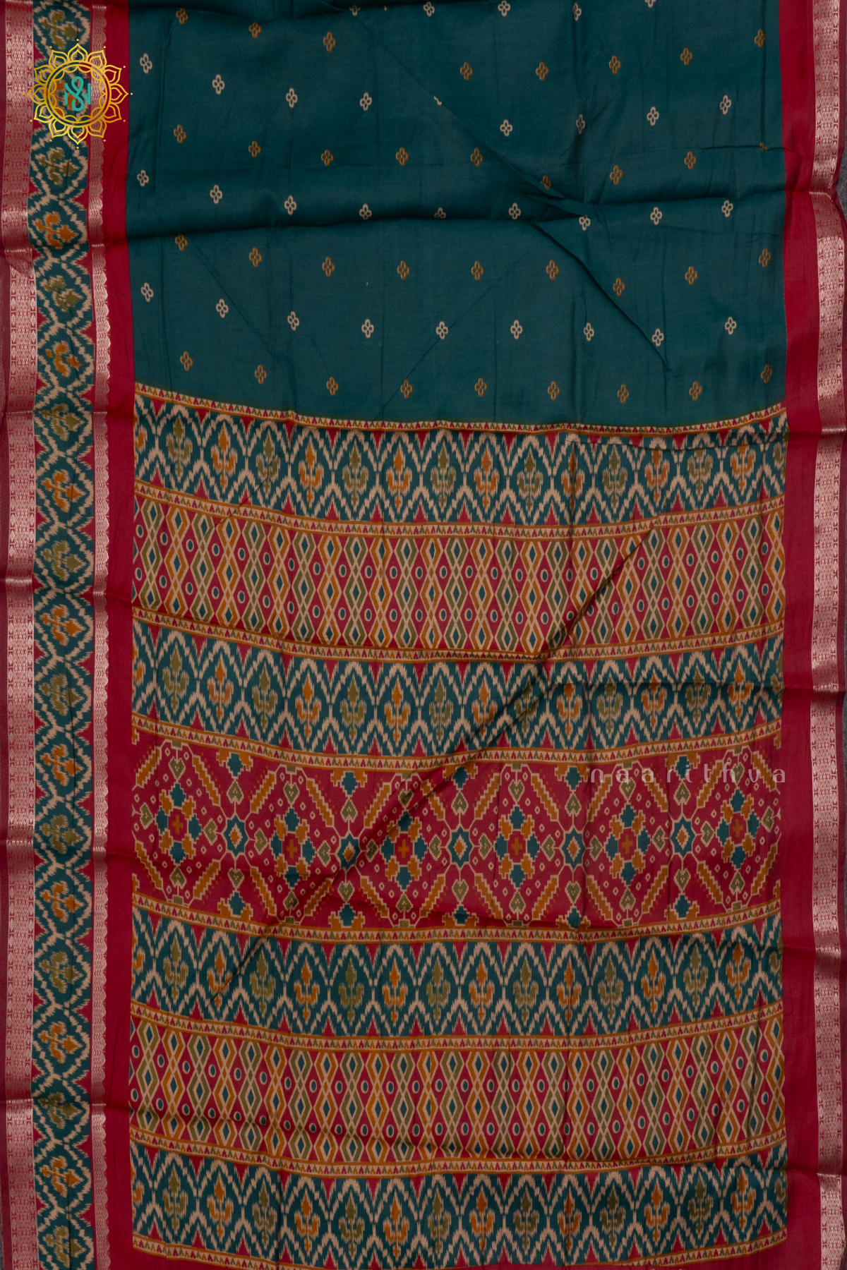 AQUA GREEN WITH MAROON - SOFT COTTON