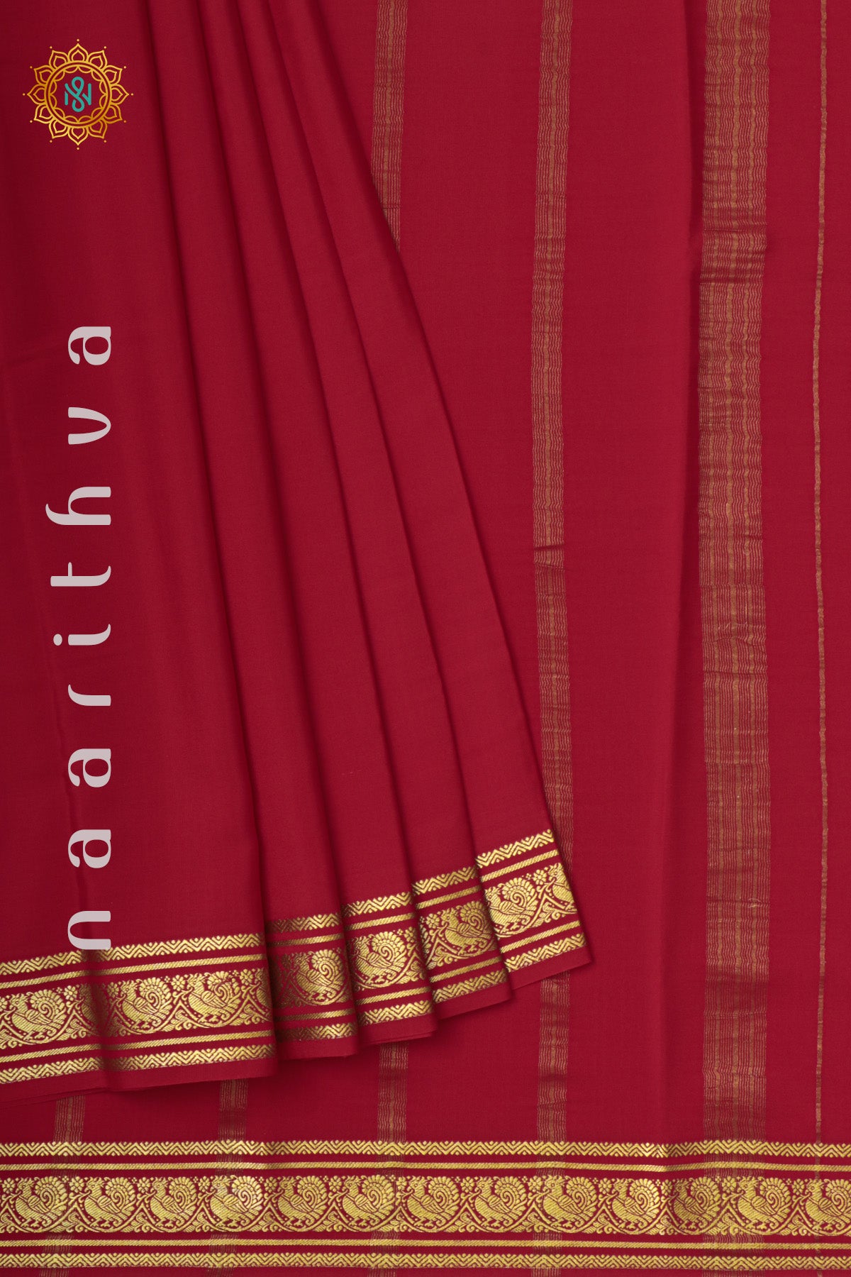 RED - PURE MYSORE CREPE SILK