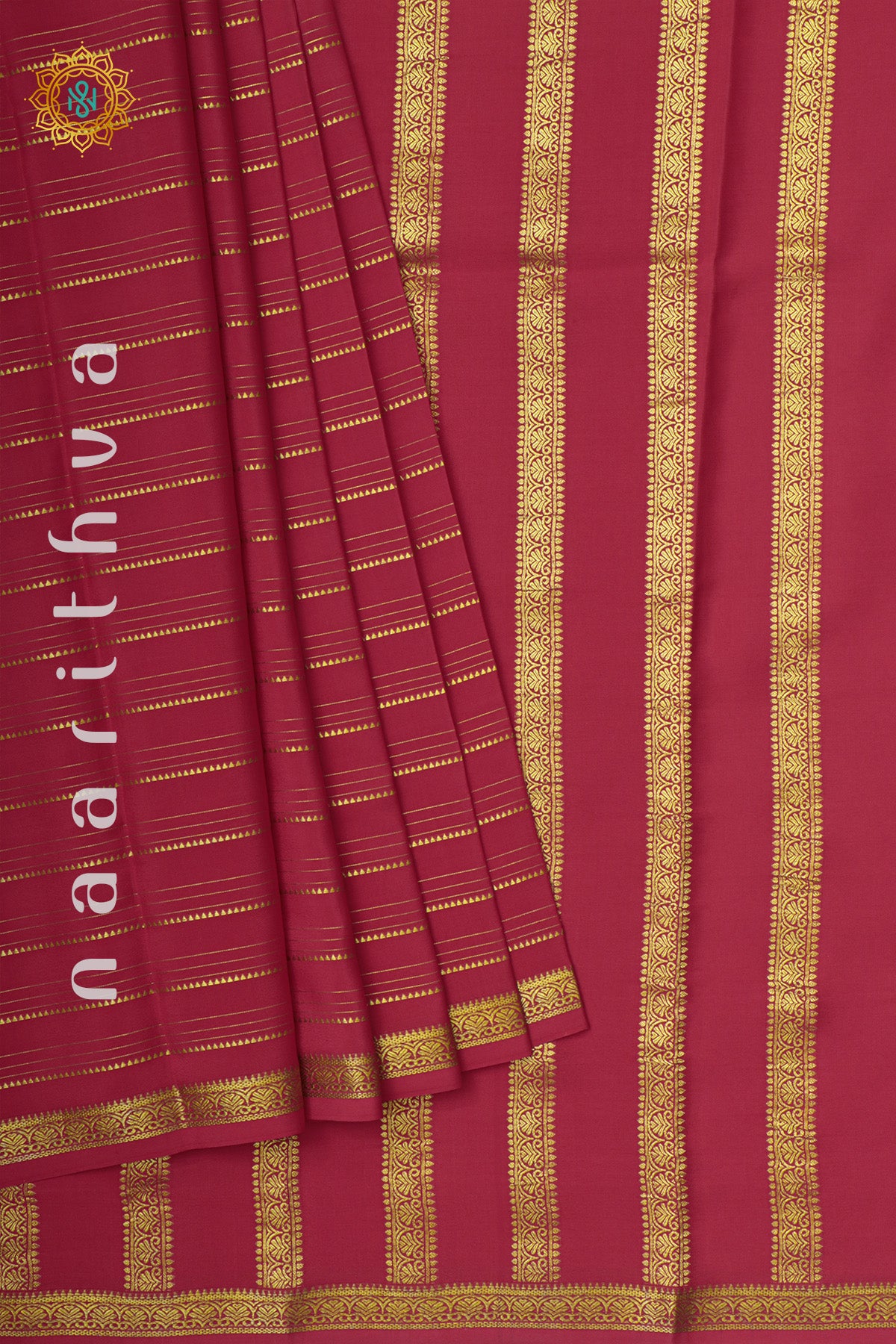 PINKISH RED - PURE MYSORE CREPE SILK