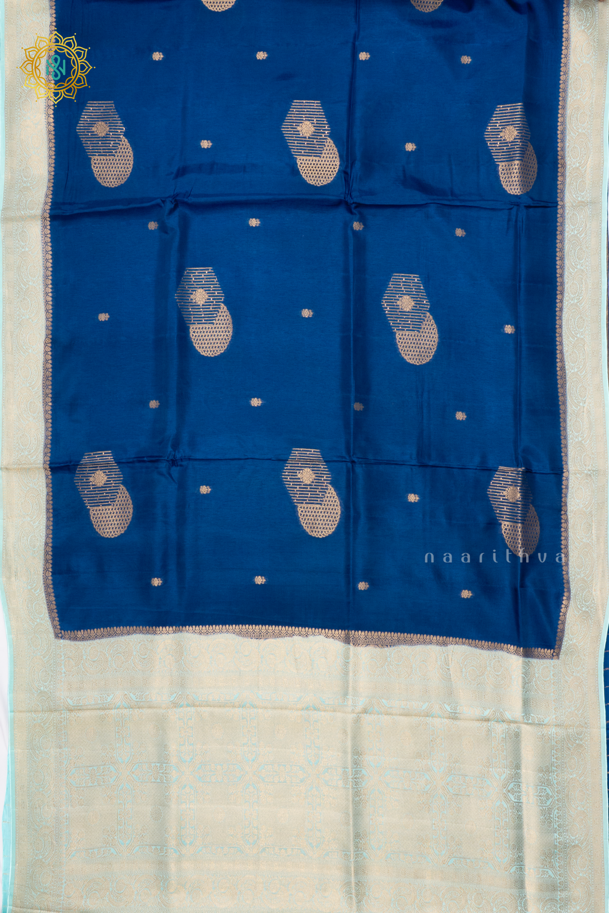 TEAL BLUE WITH AQUA BLUE - DOLA SILK