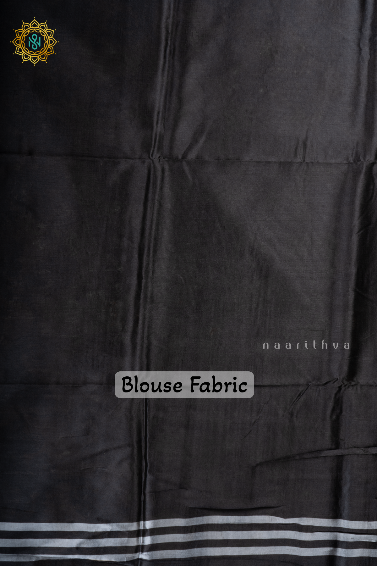 Beige With Black Semi Tussar Silk With Printed Body With Zari Border & Pallu